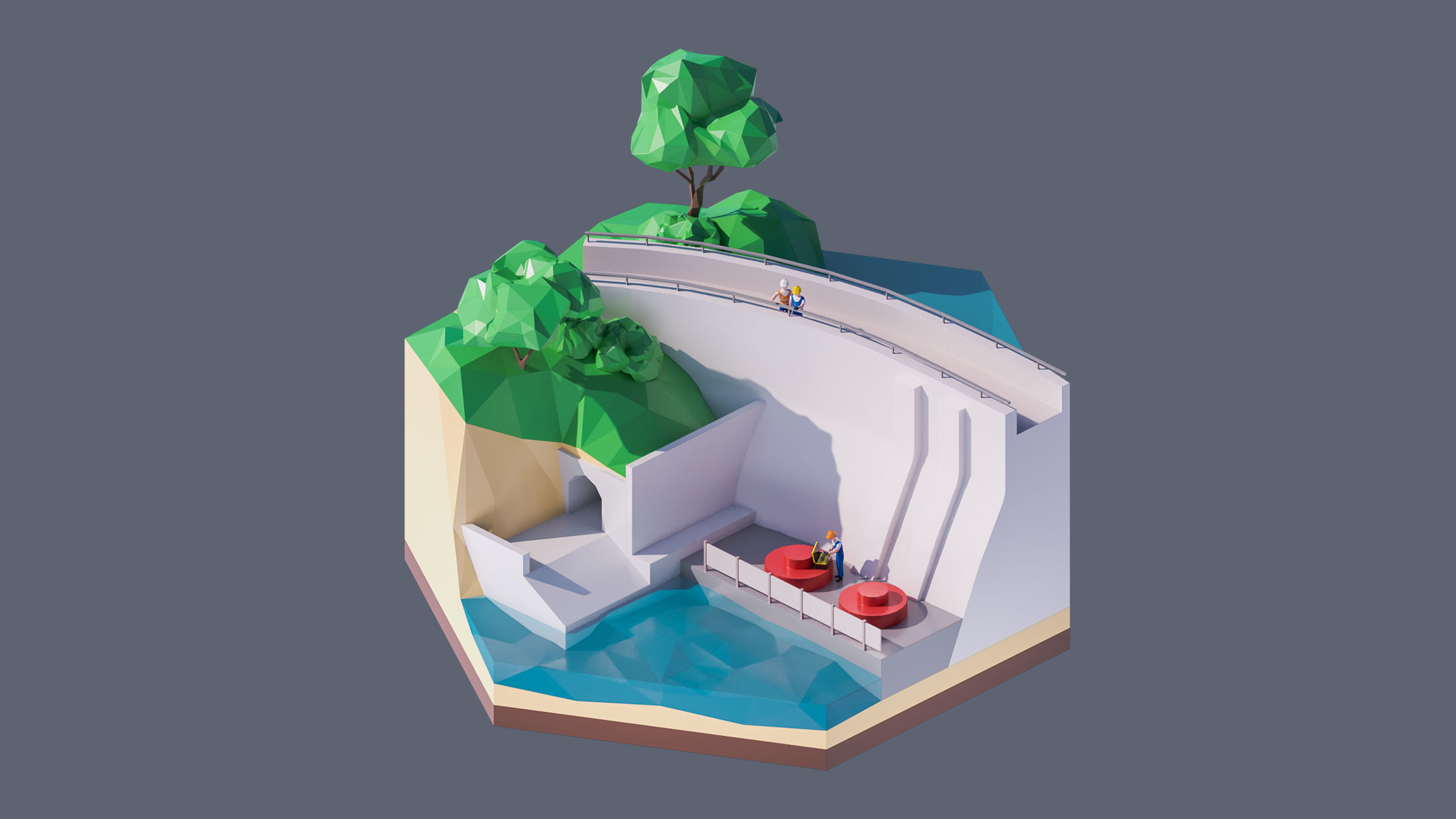 Worlds Hexagon Low-poly 3D model_106