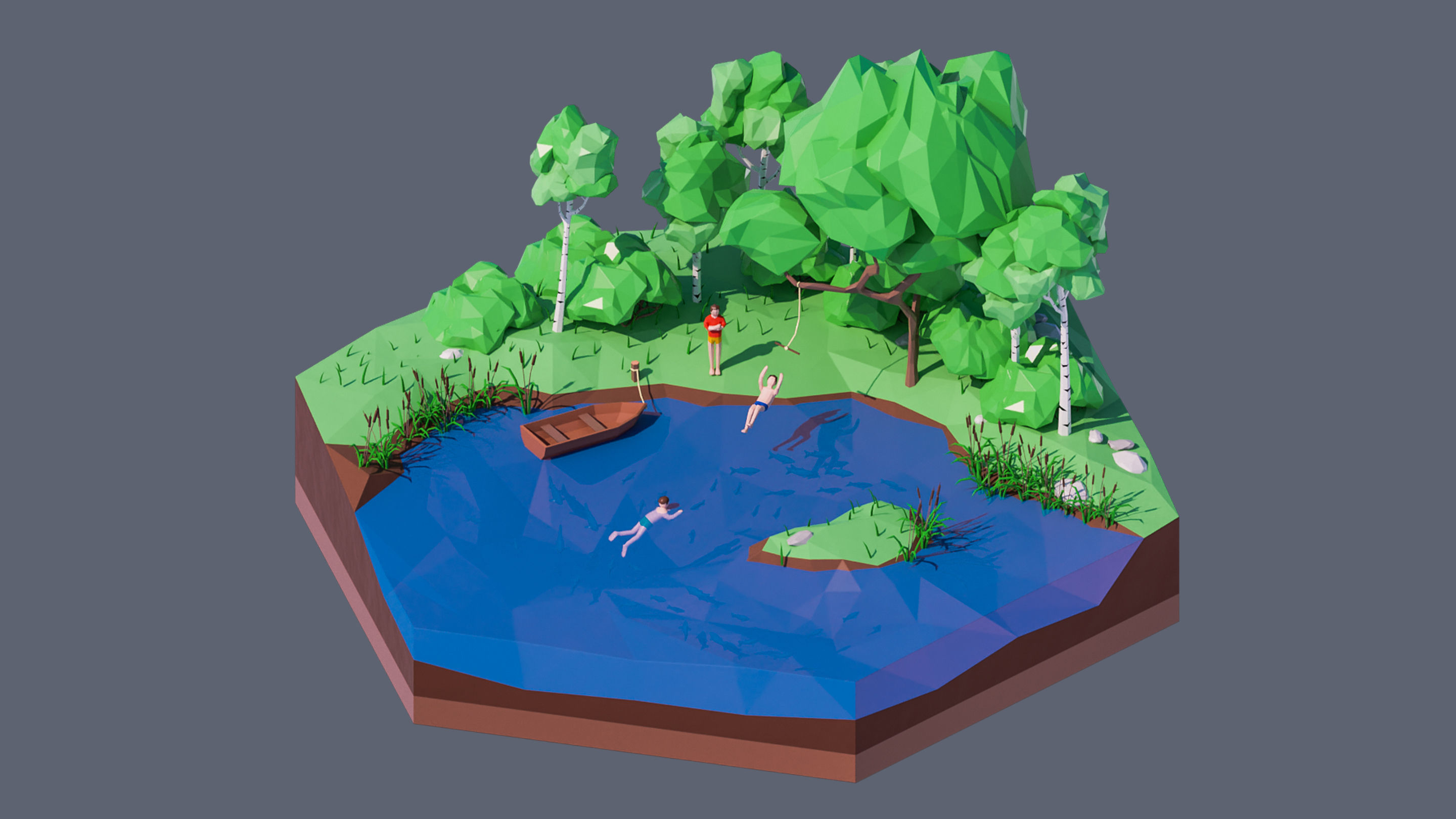 Worlds Hexagon Low-poly 3D model_77