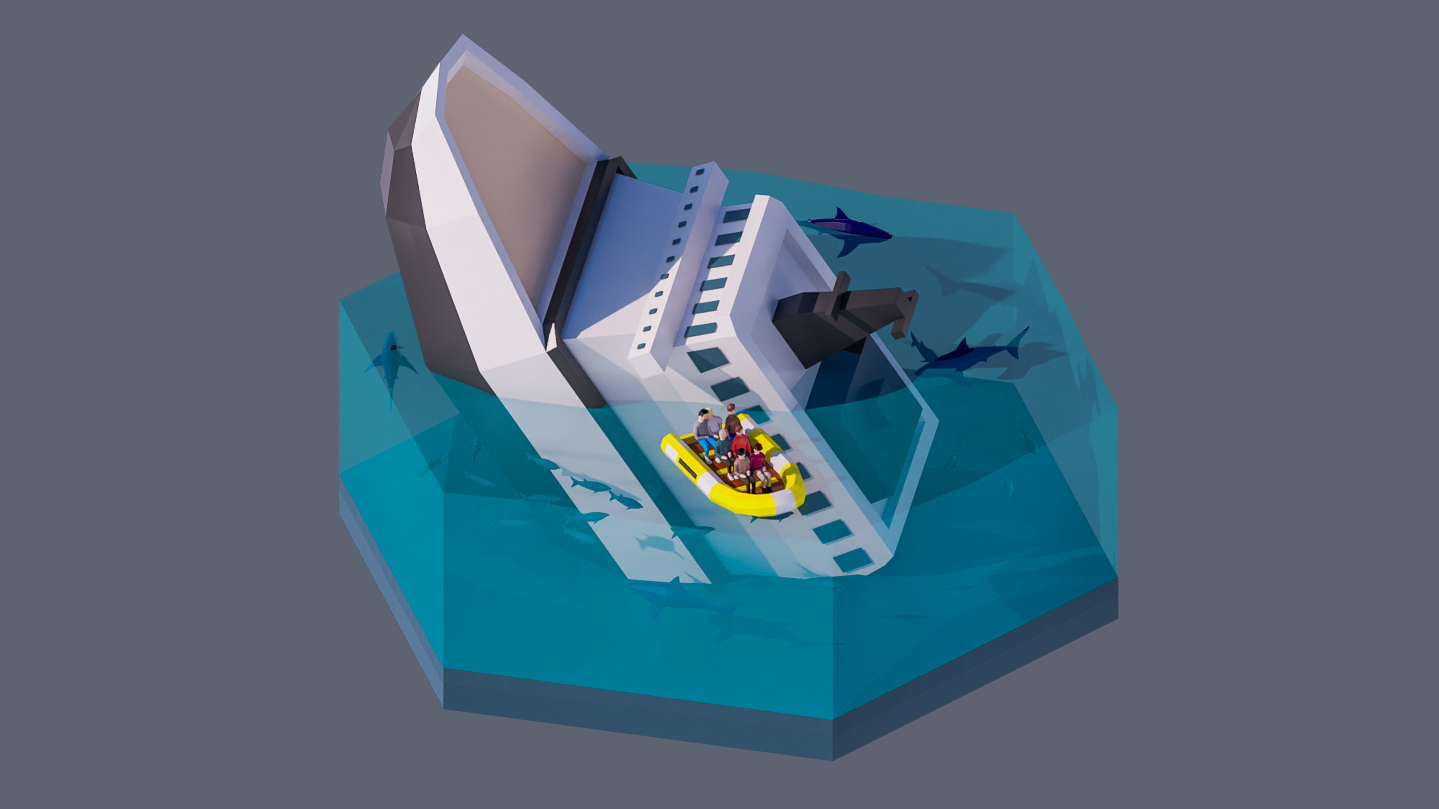 Worlds Hexagon Low-poly 3D model_58