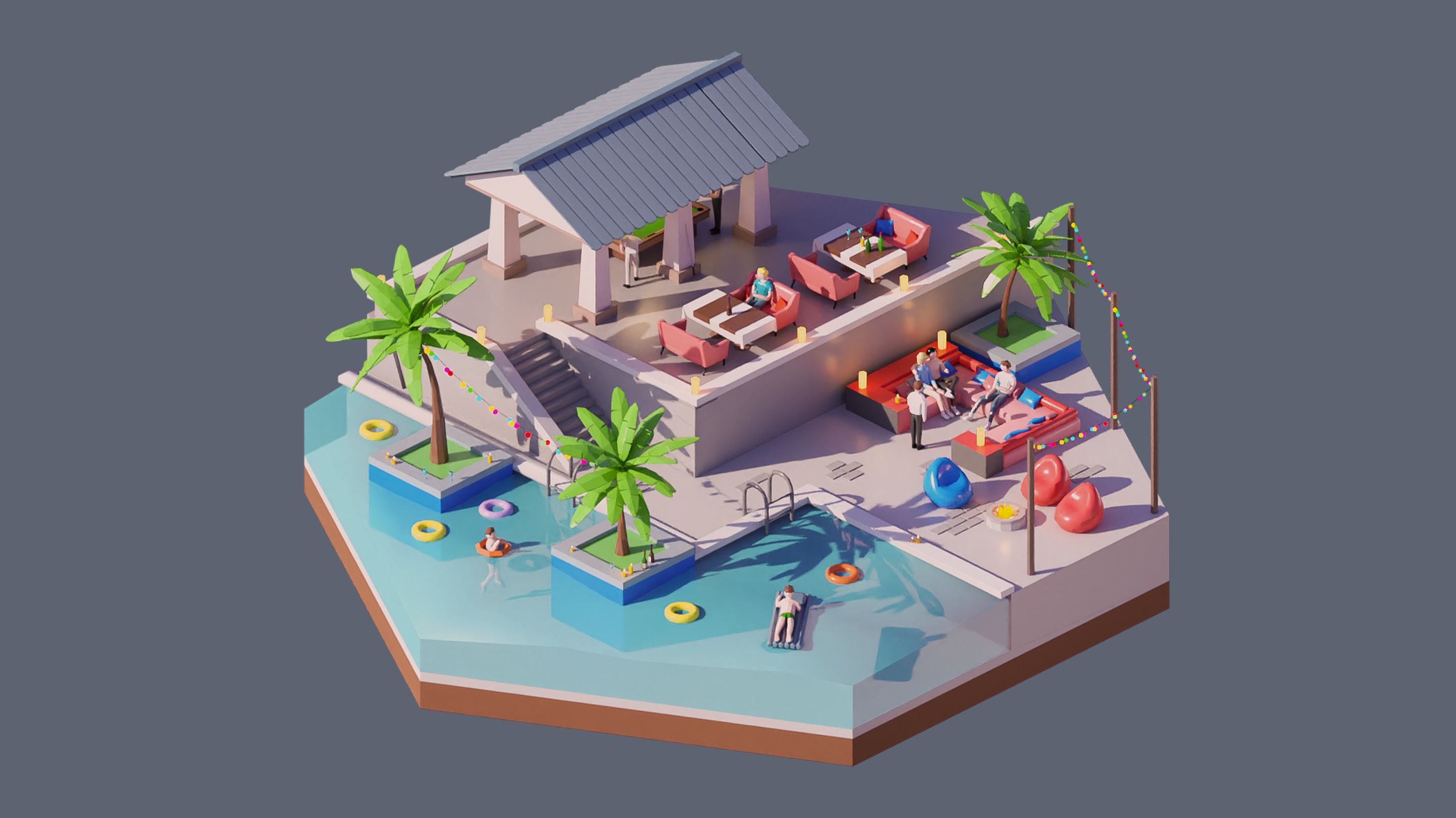 Worlds Hexagon Low-poly 3D model_15