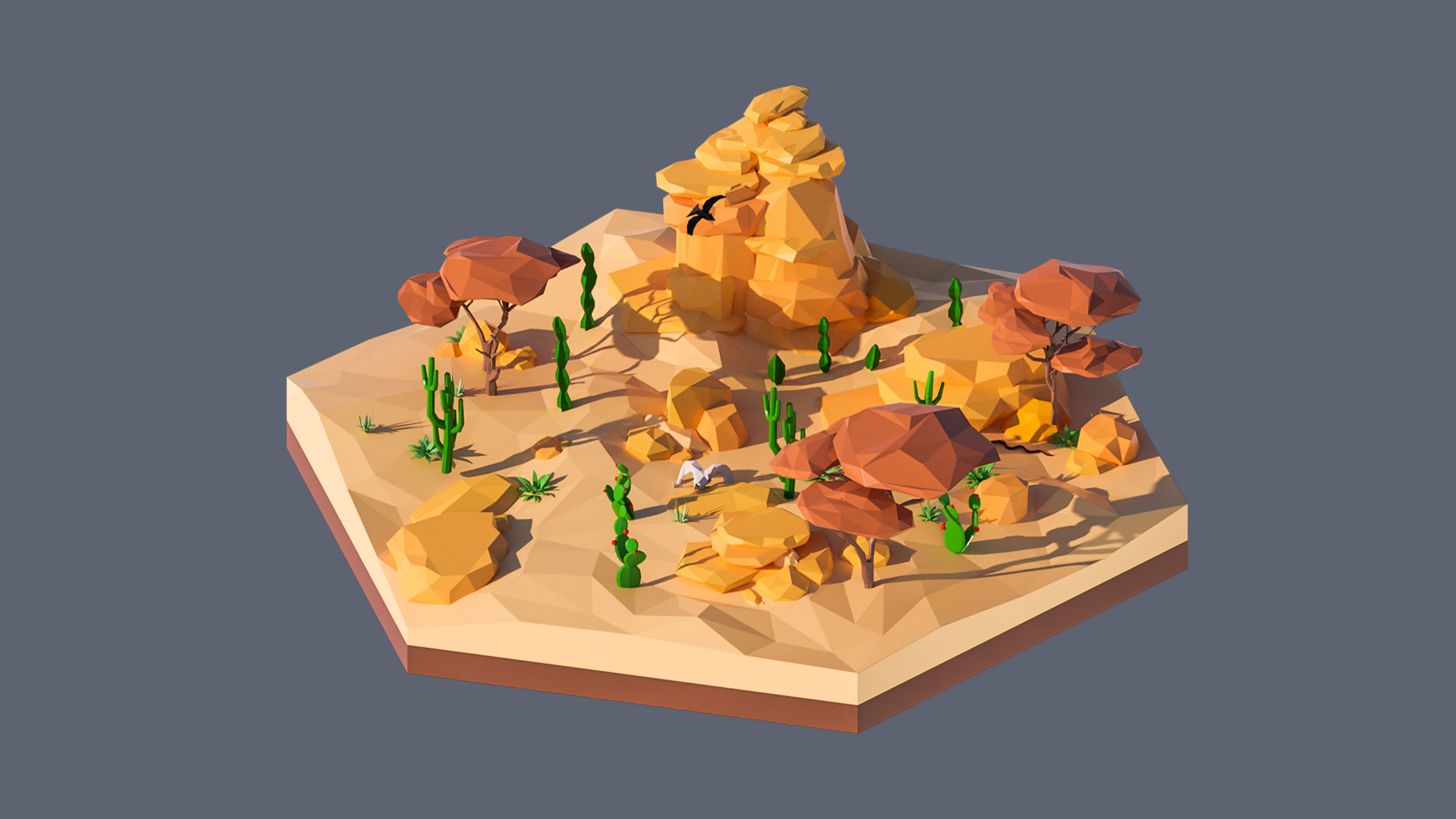 Worlds Hexagon Low-poly 3D model_93