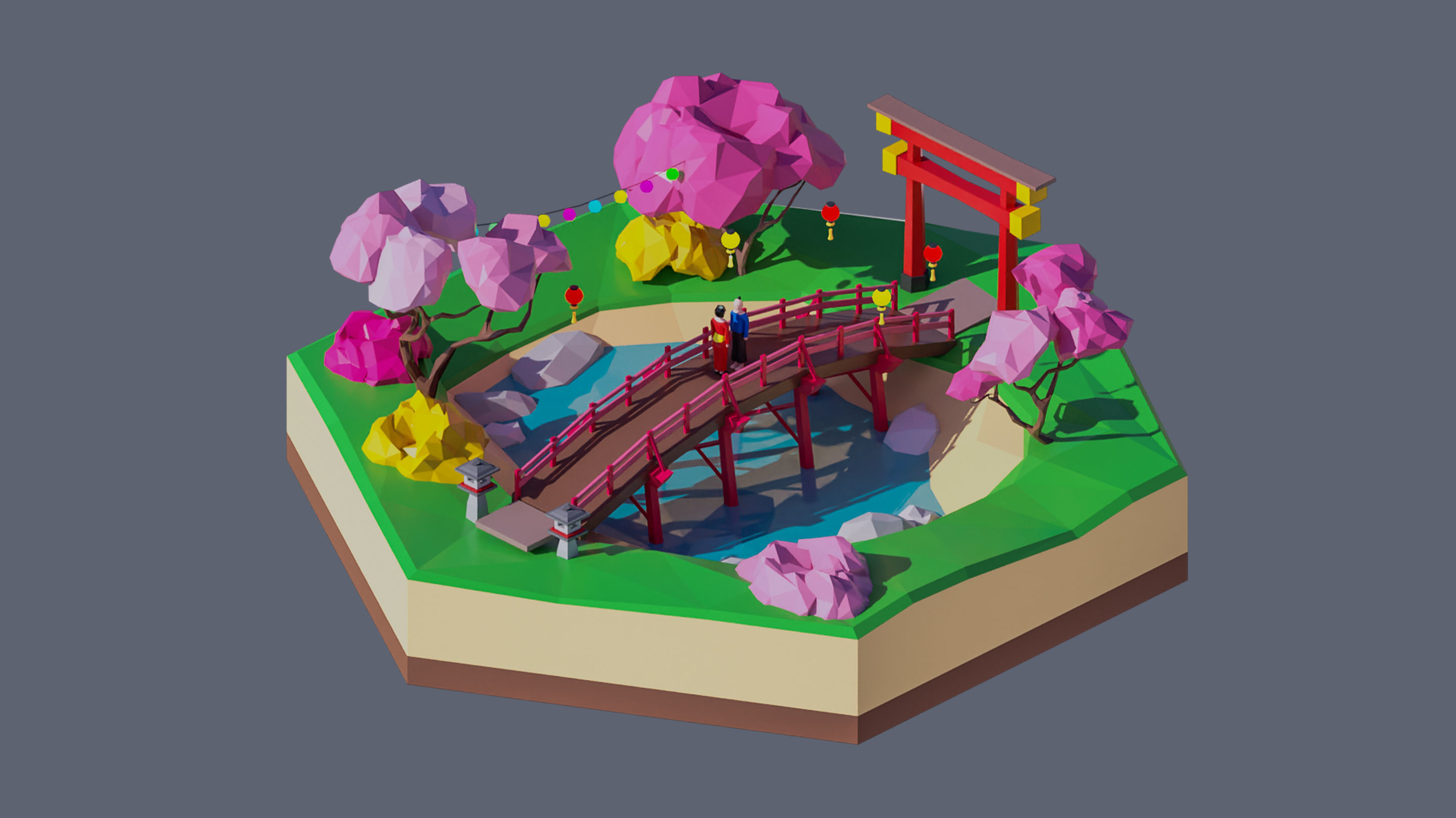 Worlds Hexagon Low-poly 3D model_67