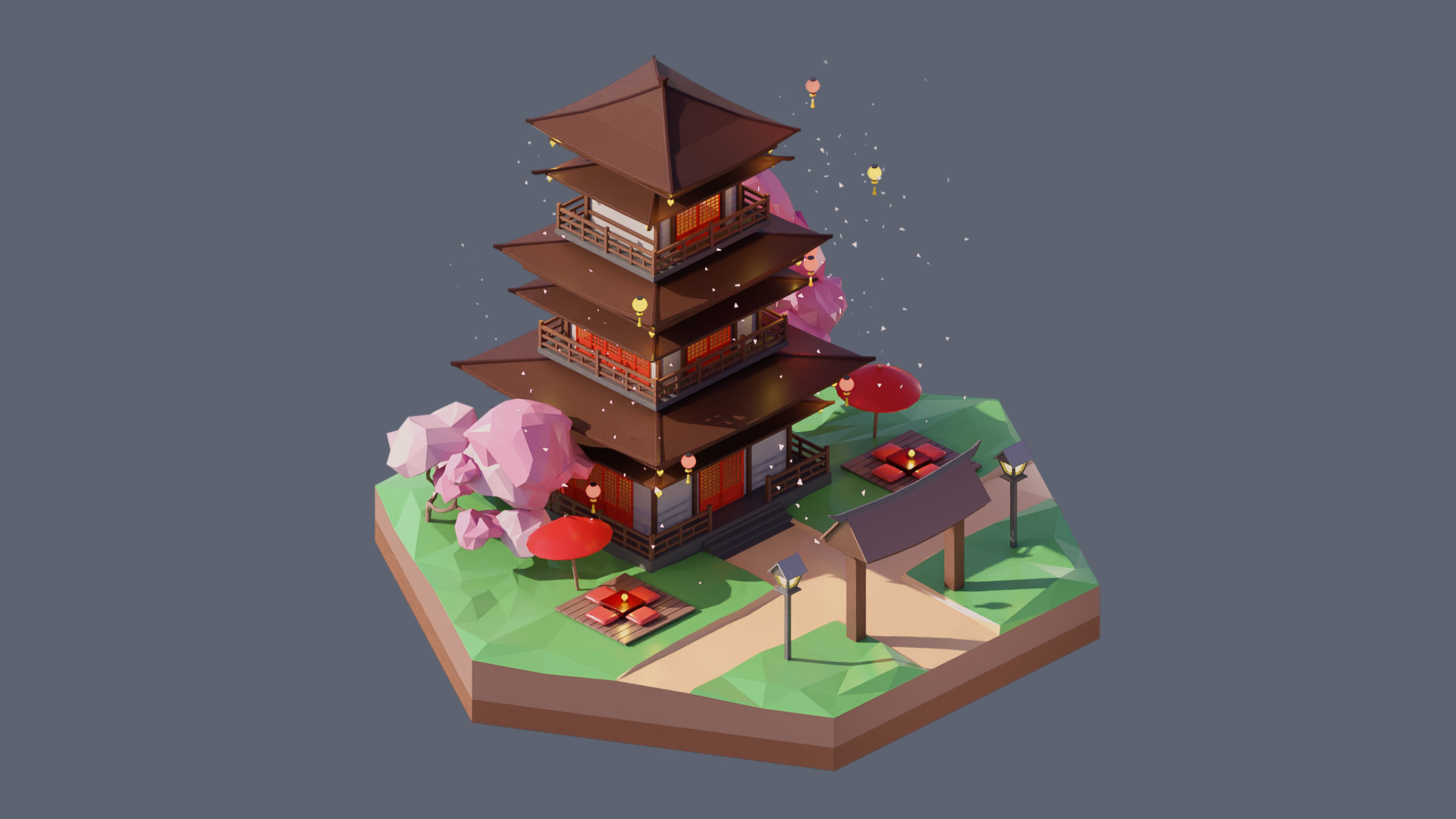 Worlds Hexagon Low-poly 3D model_12