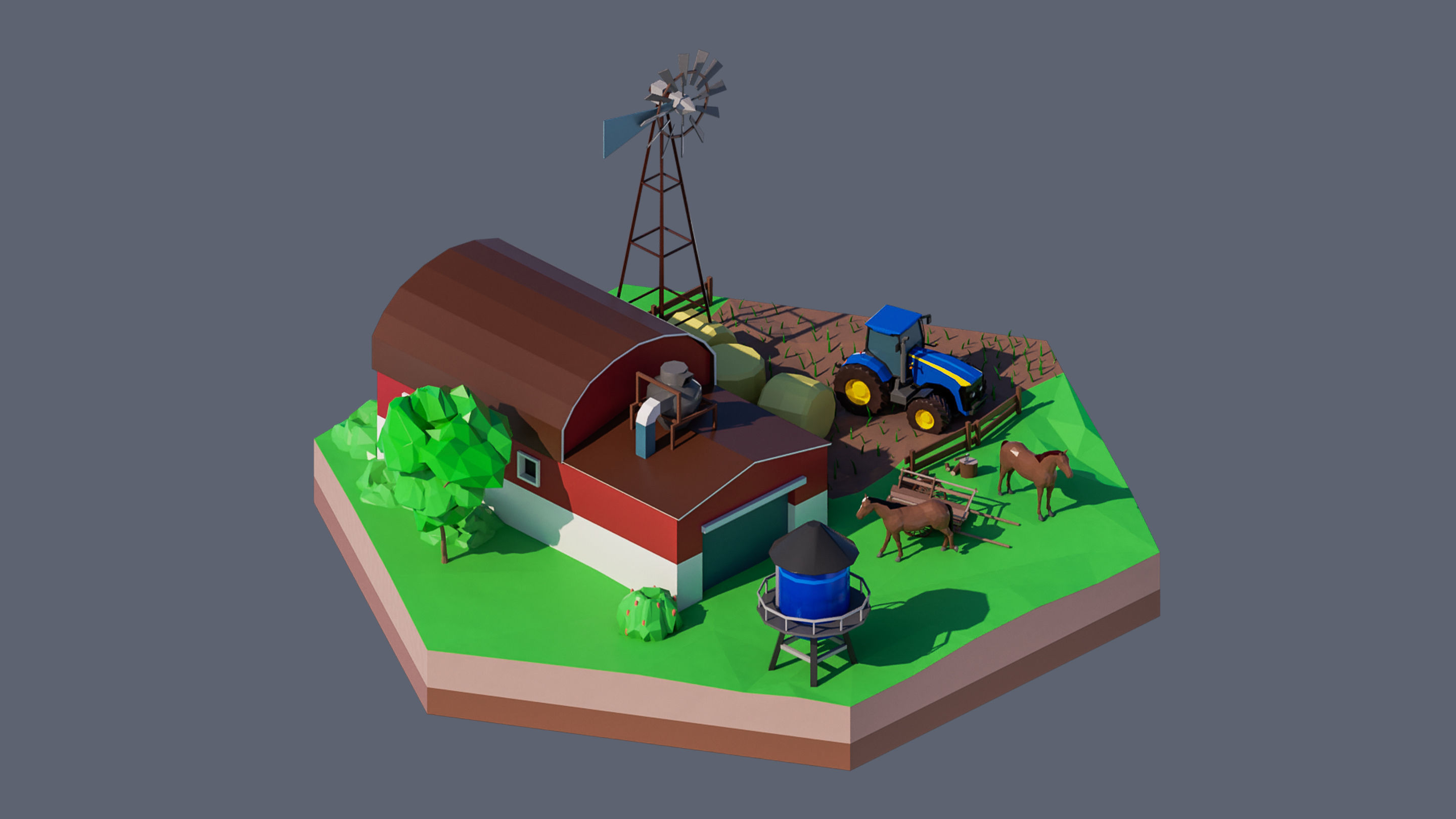 Worlds Hexagon Low-poly 3D model_73