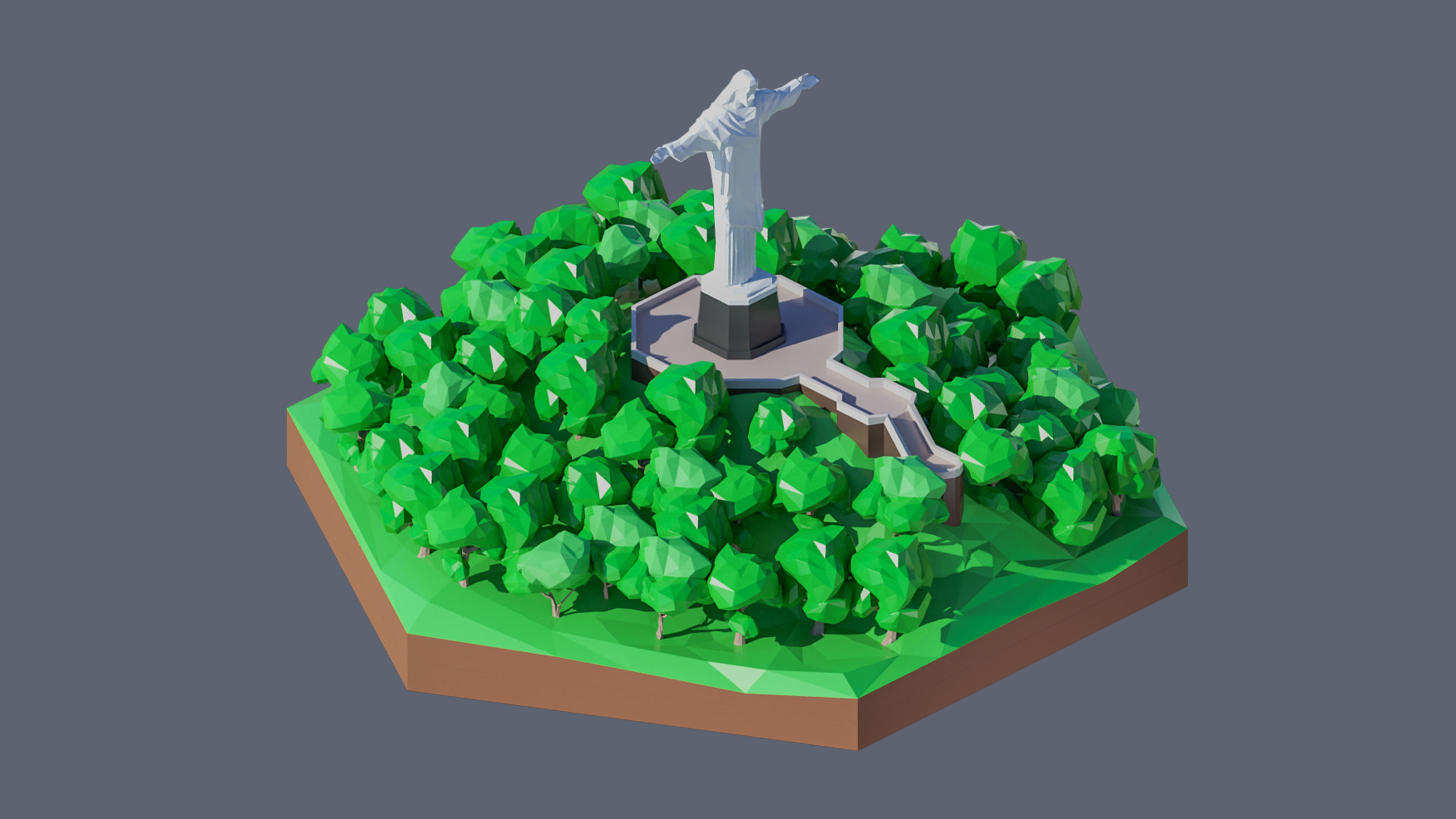 Worlds Hexagon Low-poly 3D model_83