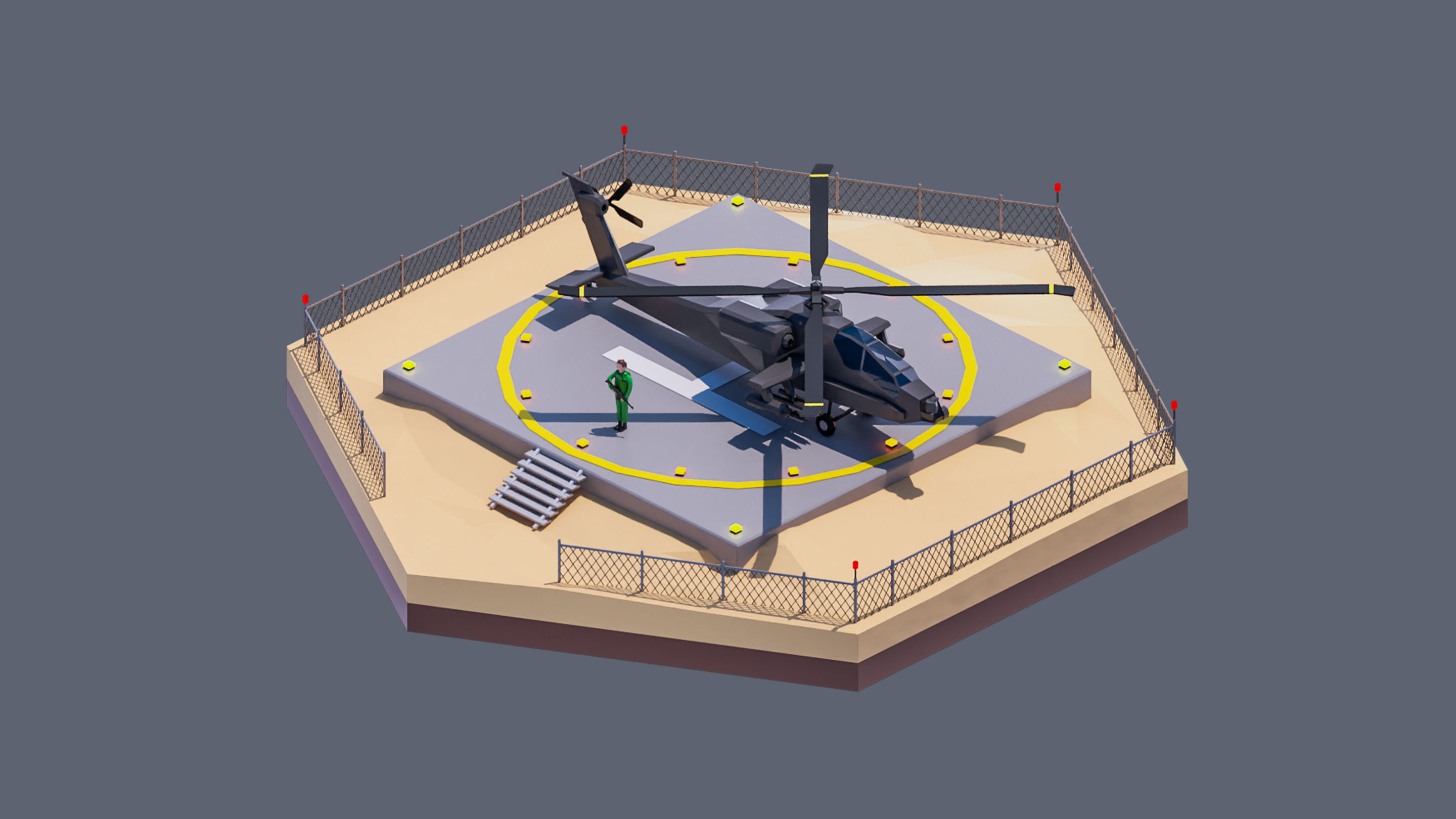 Worlds Hexagon Low-poly 3D model_89