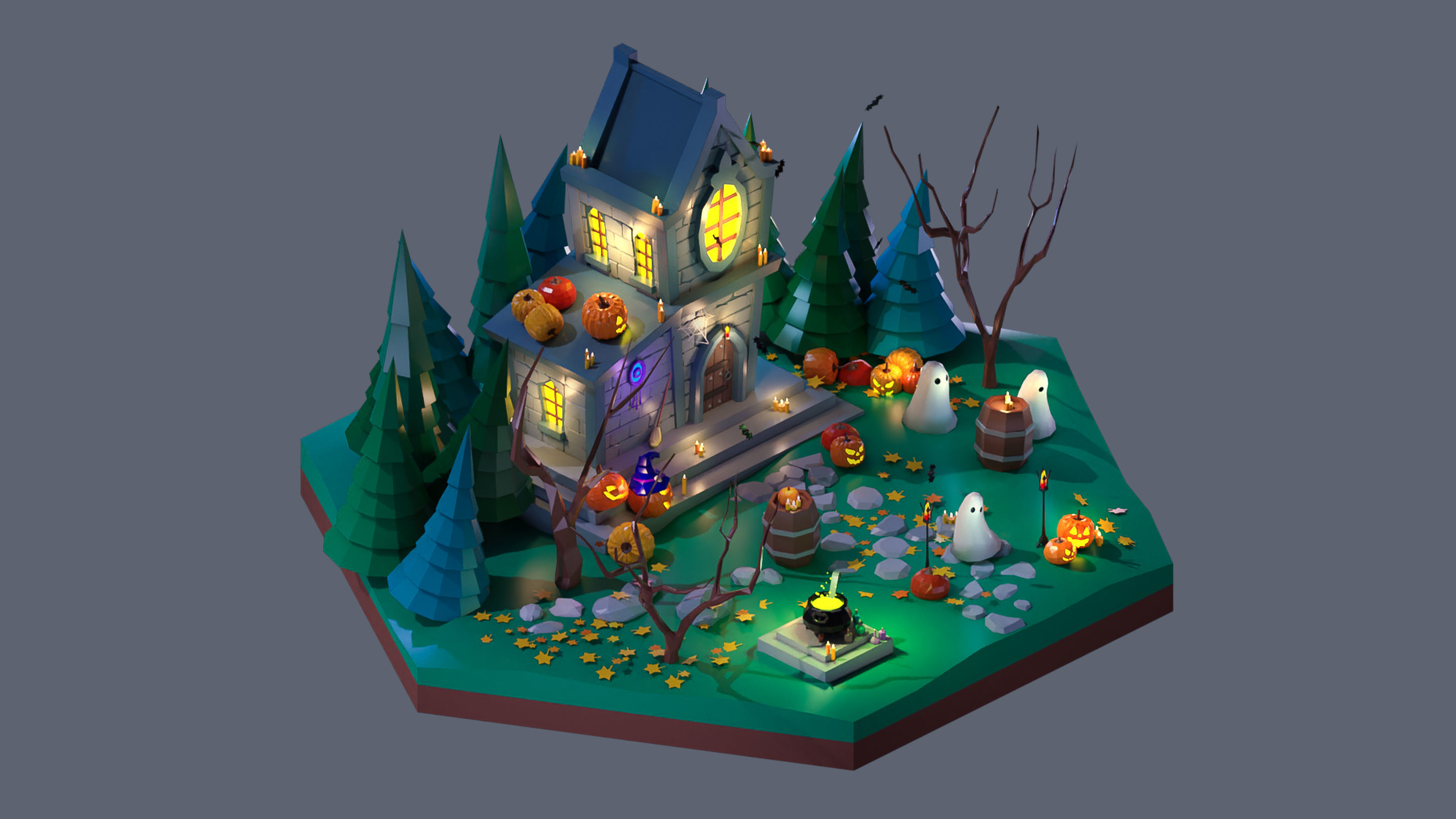 Worlds Hexagon Low-poly 3D model_13