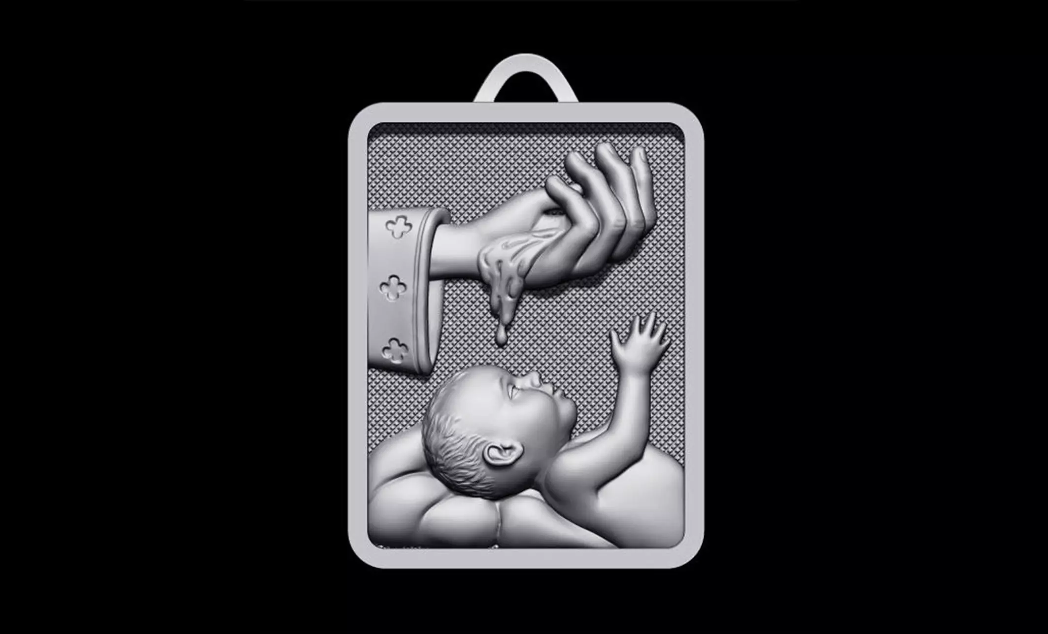 Baptism  Pendant 3D print model_0