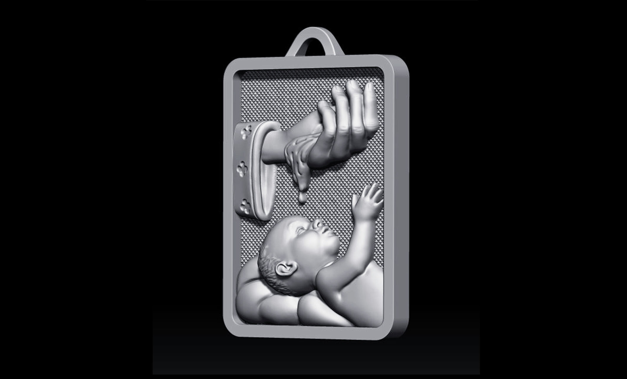Baptism  Pendant 3D print model_1