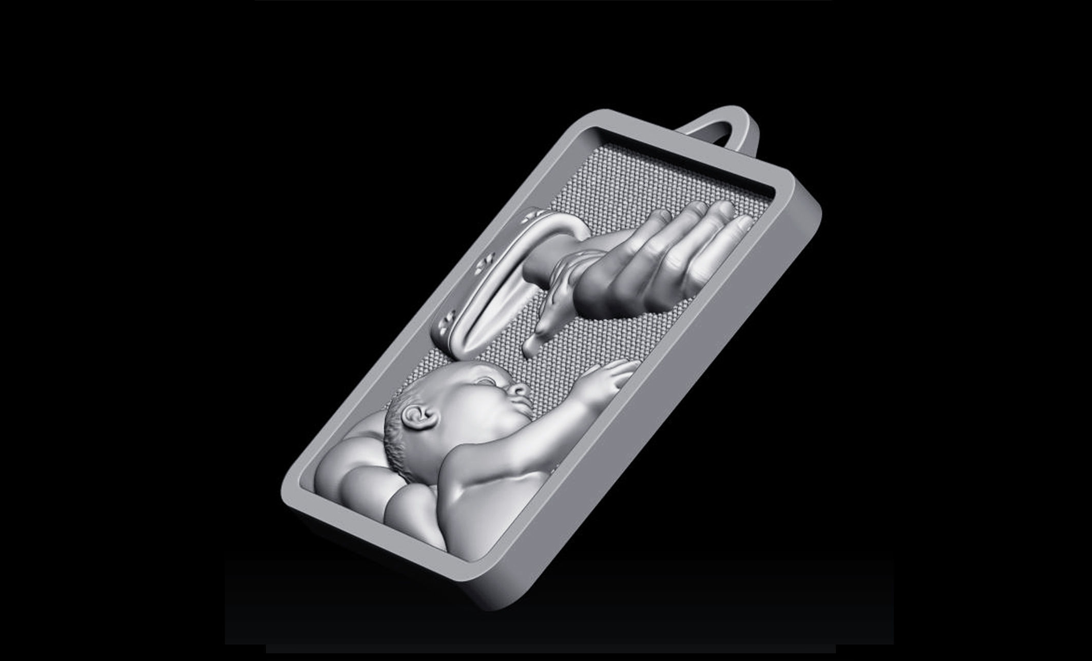 Baptism  Pendant 3D print model_3