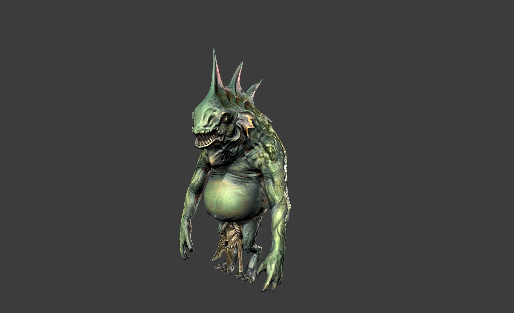 Lizard Fighter Alien Low-poly 3D model_8