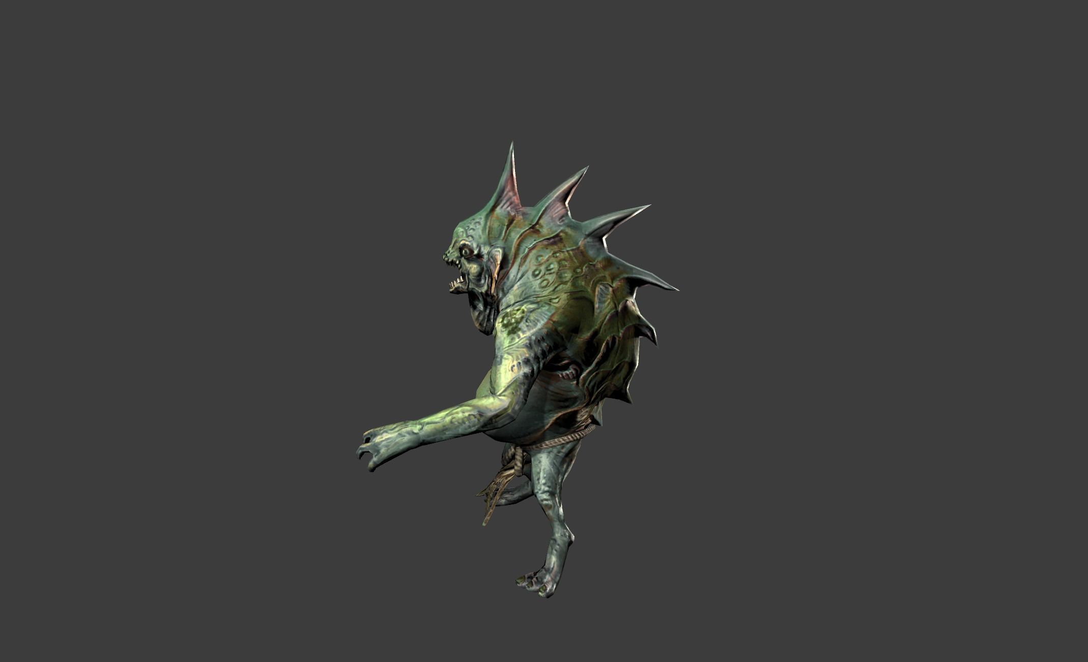 Lizard Fighter Alien Low-poly 3D model_12