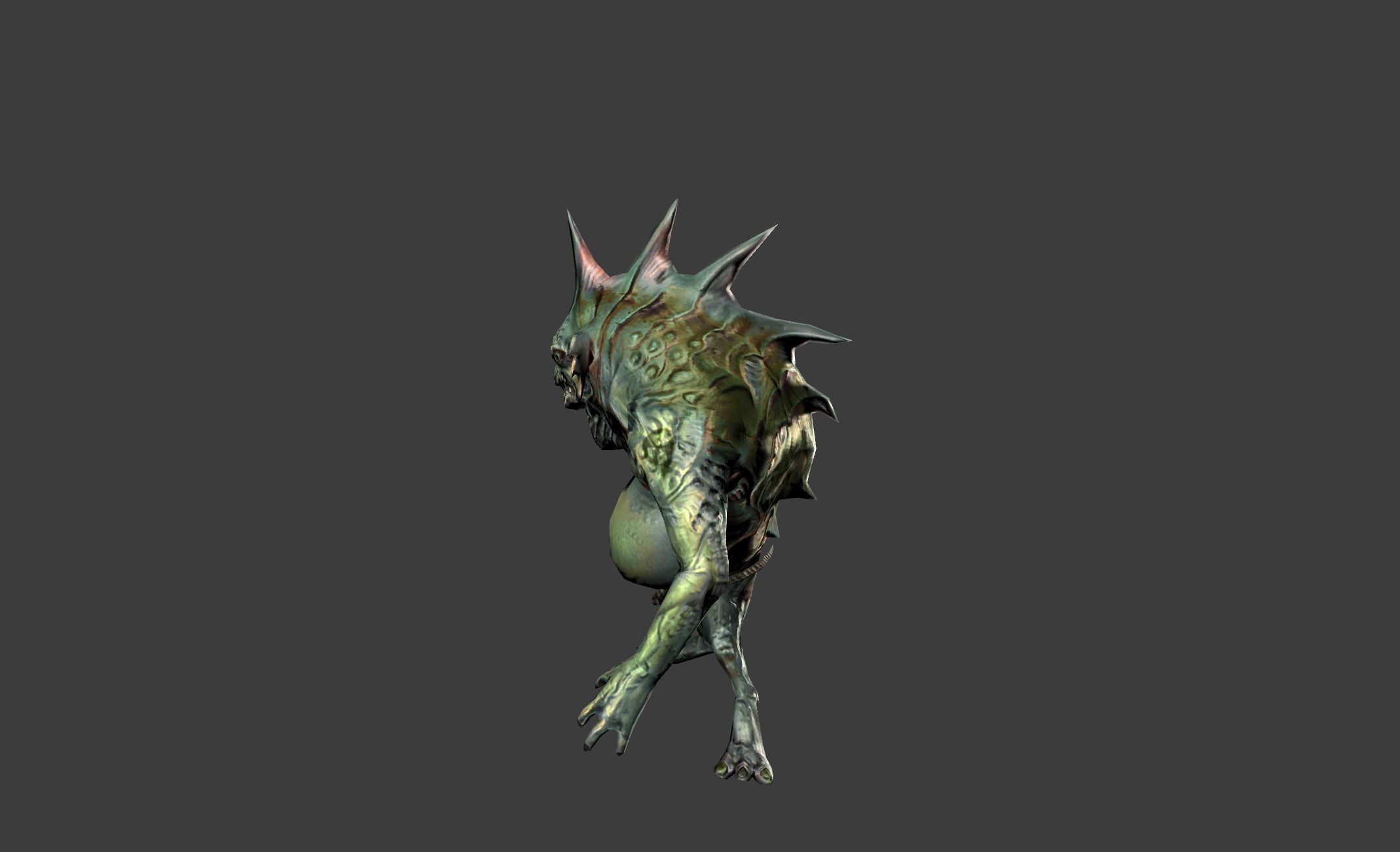 Lizard Fighter Alien Low-poly 3D model_18