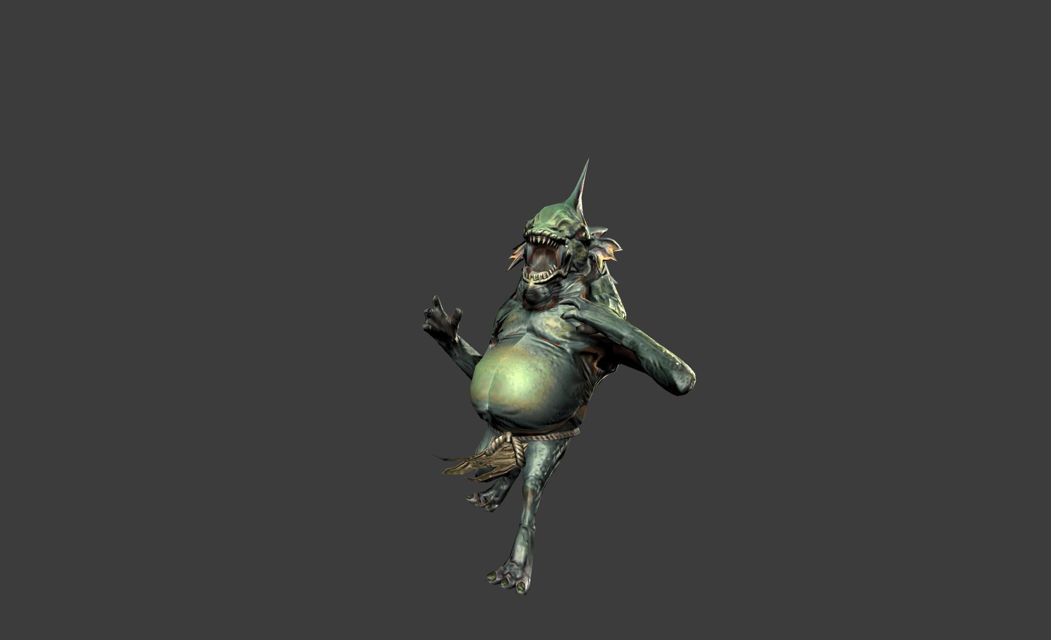 Lizard Fighter Alien Low-poly 3D model_16