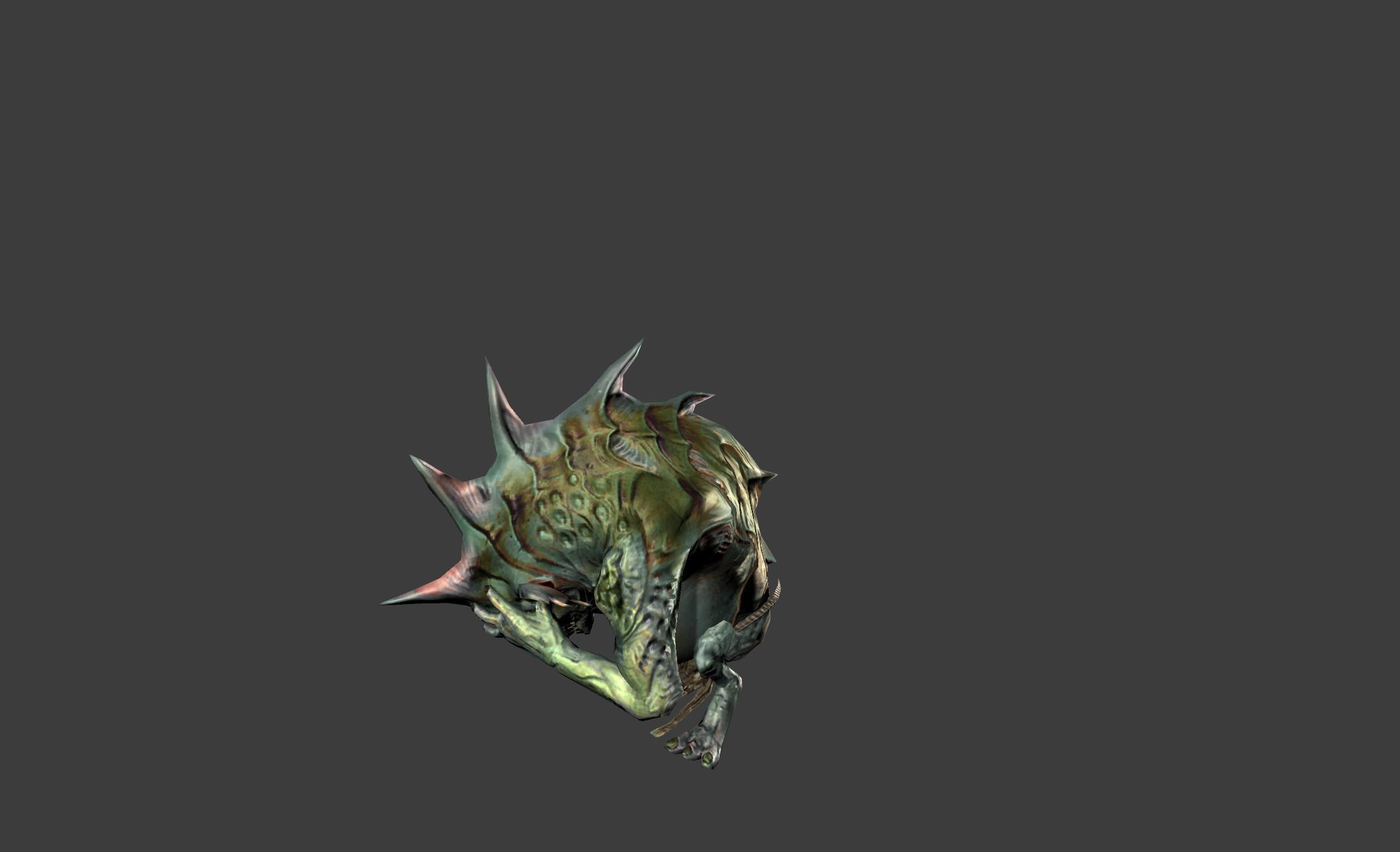 Lizard Fighter Alien Low-poly 3D model_9