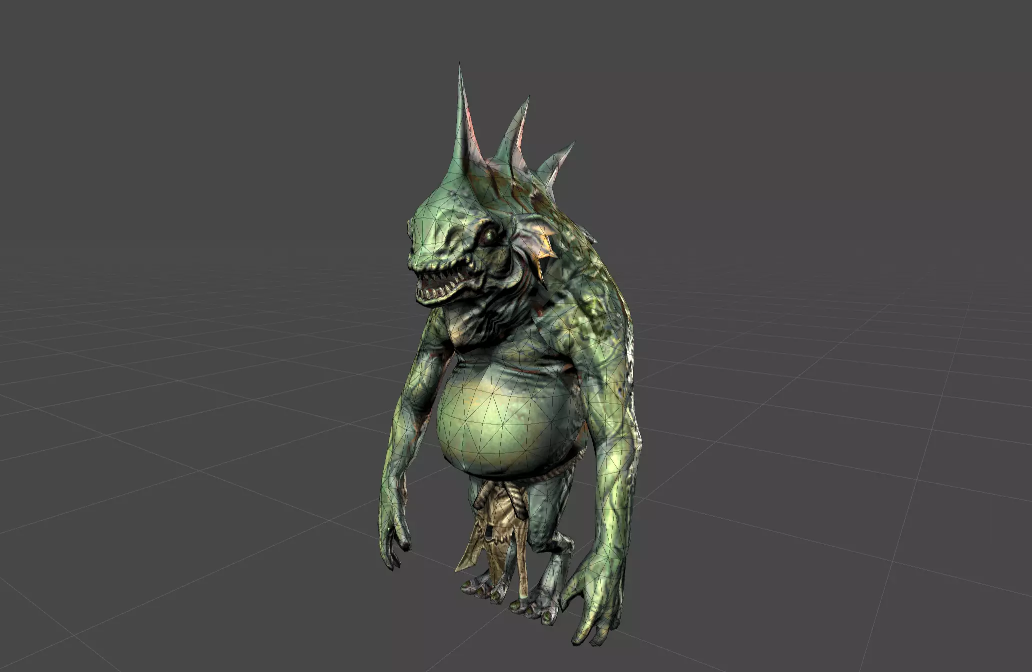 Lizard Fighter Alien Low-poly 3D model_0