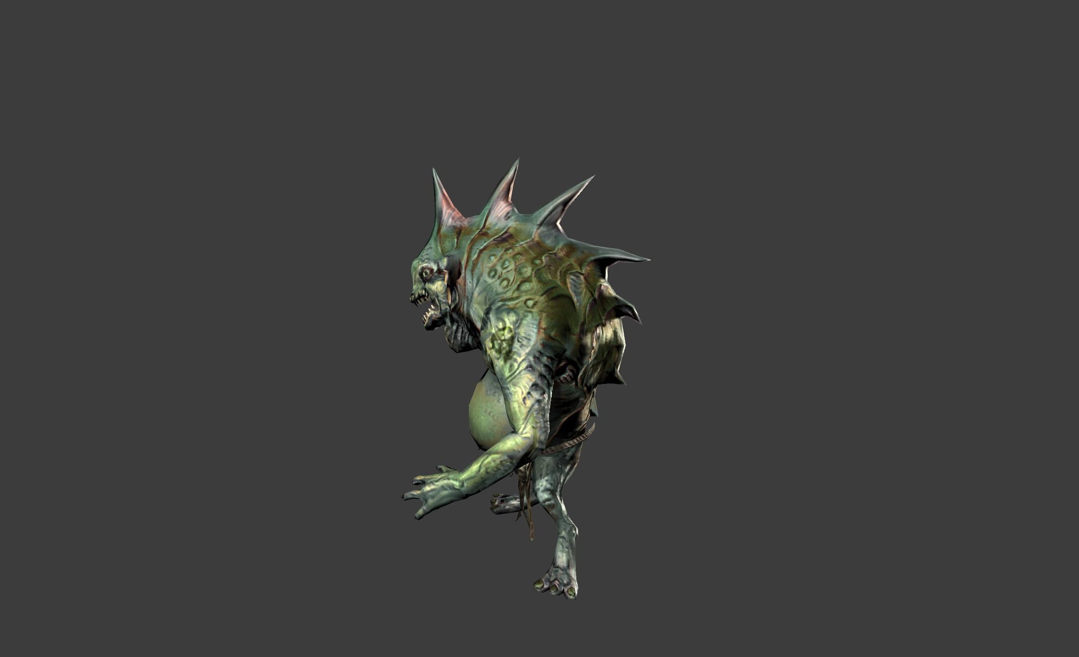 Lizard Fighter Alien Low-poly 3D model_10
