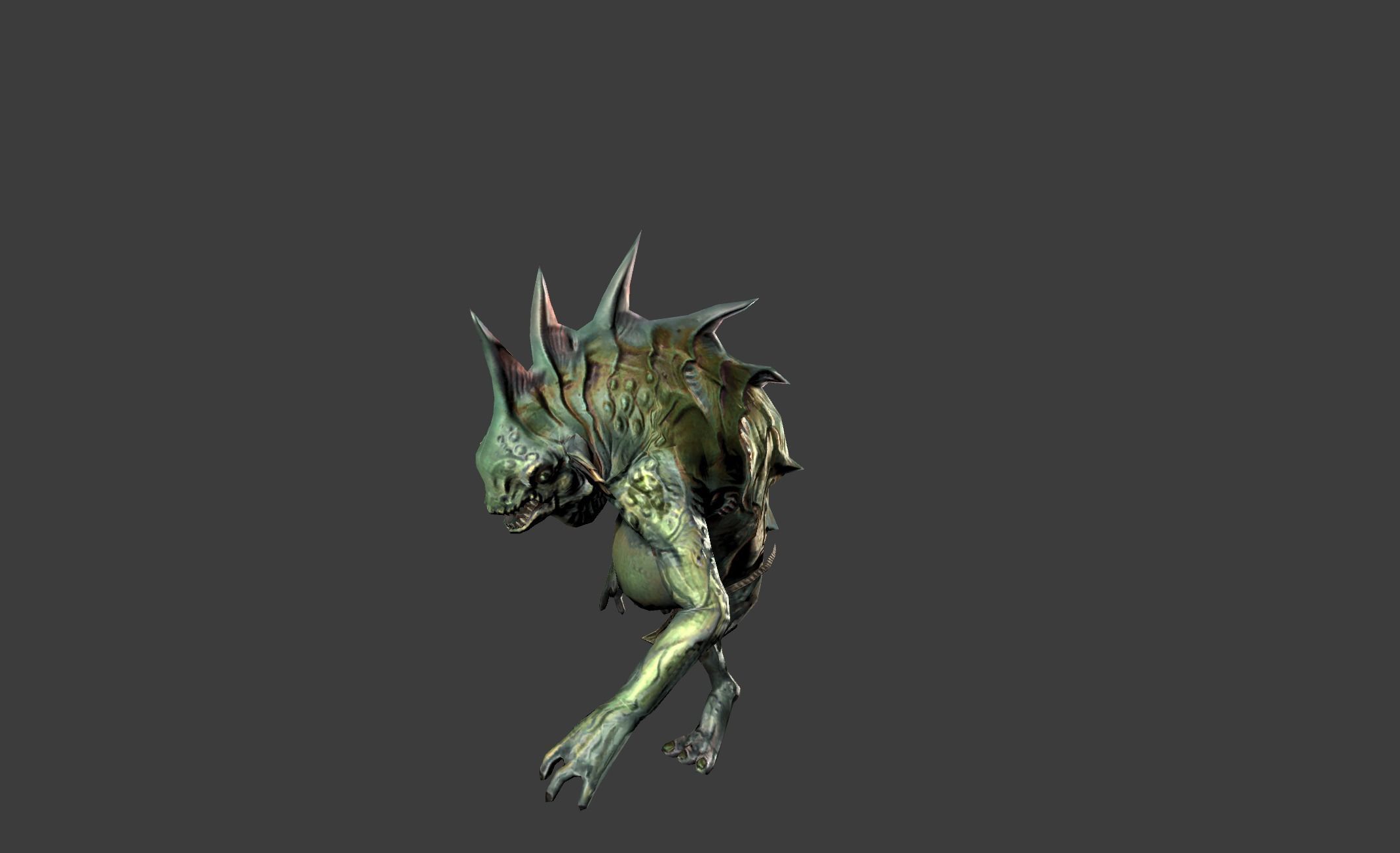 Lizard Fighter Alien Low-poly 3D model_11