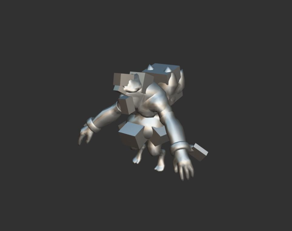 Lizard Beast Giant Alien Low-poly 3D model_4