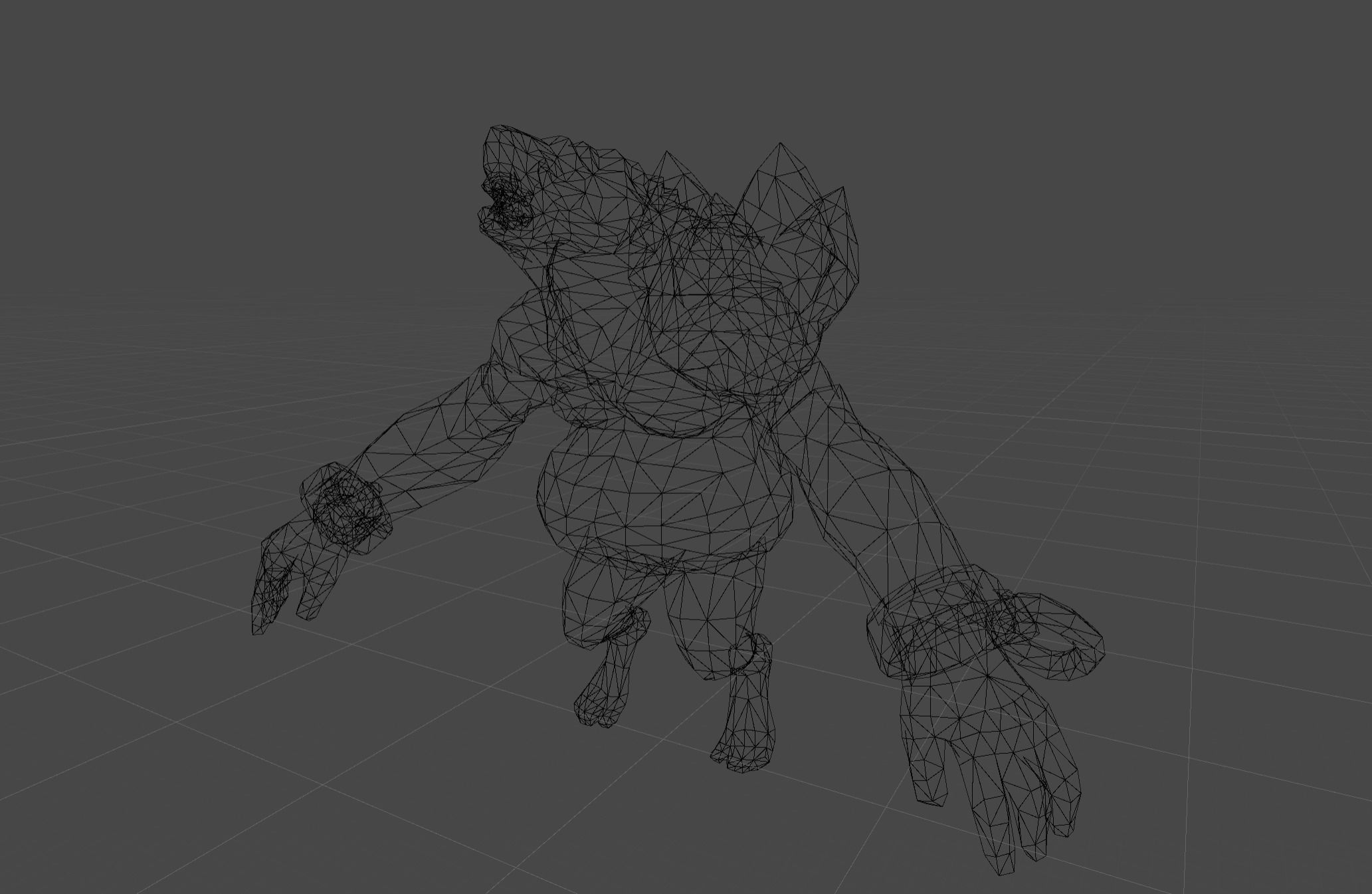 Lizard Beast Giant Alien Low-poly 3D model_7