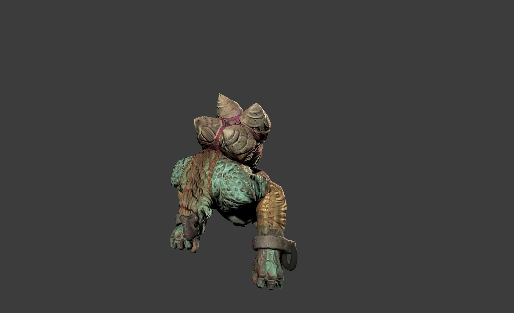 Lizard Beast Giant Alien Low-poly 3D model_8