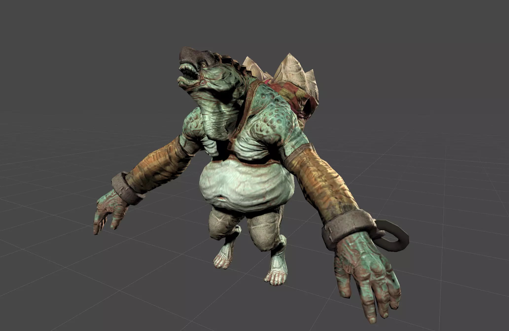 Lizard Beast Giant Alien Low-poly 3D model_0