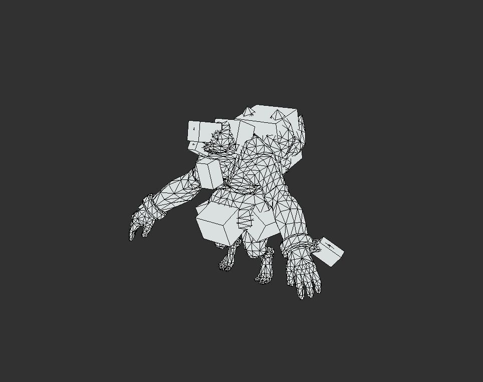 Lizard Beast Giant Alien Low-poly 3D model_5