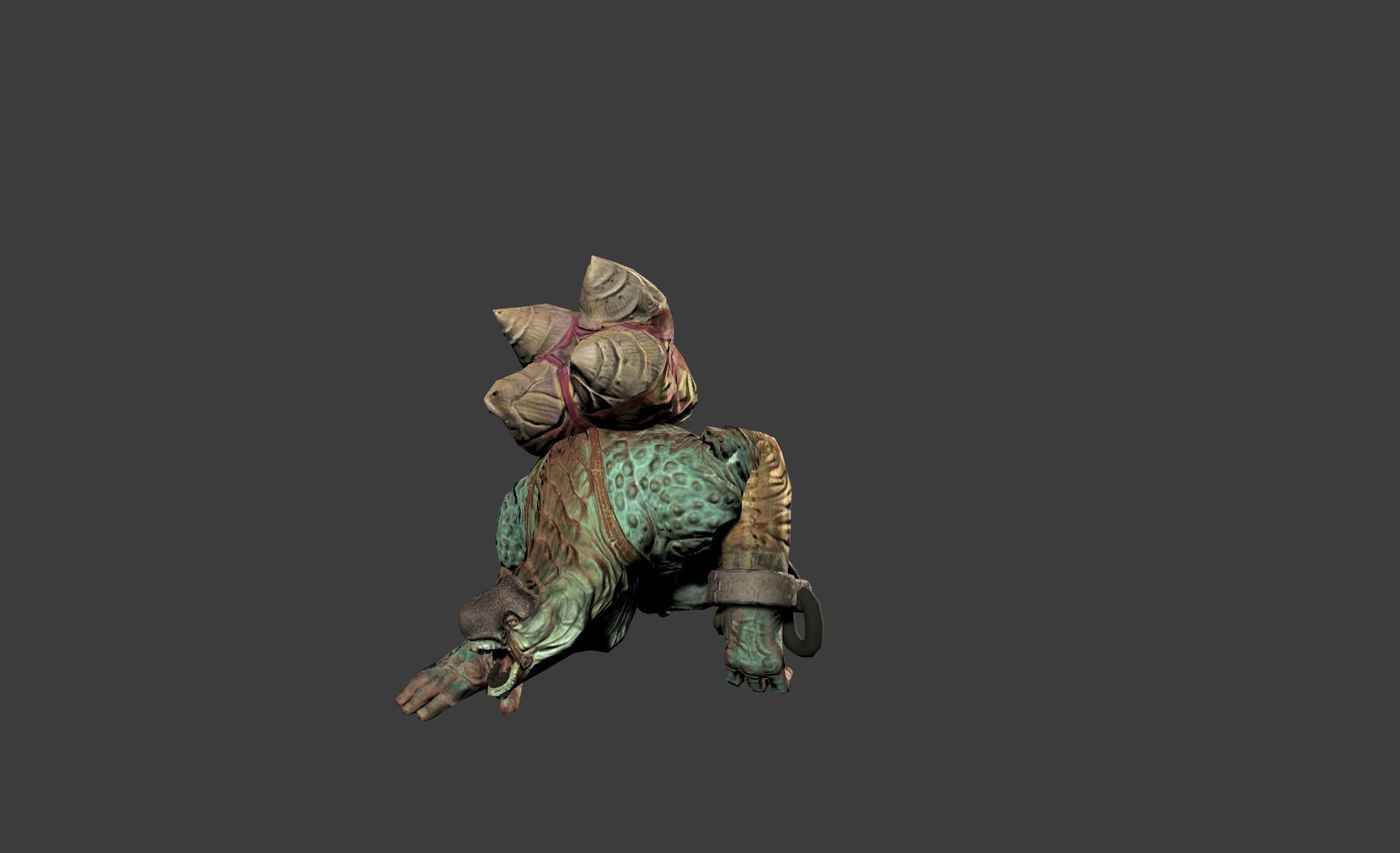 Lizard Beast Giant Alien Low-poly 3D model_17