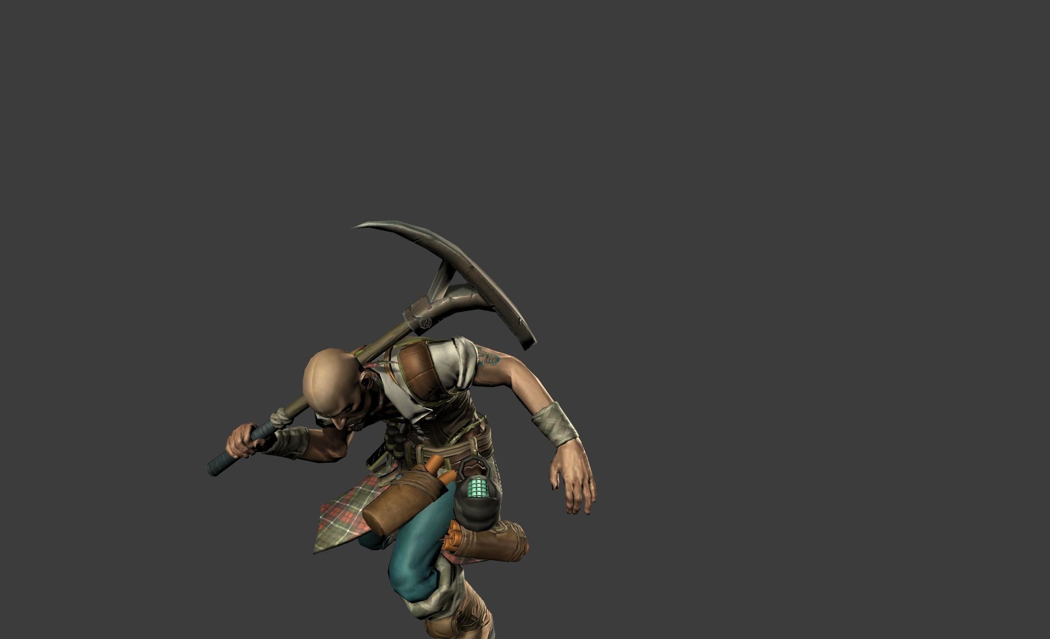 Miner Human Goblin Low-poly 3D model_10