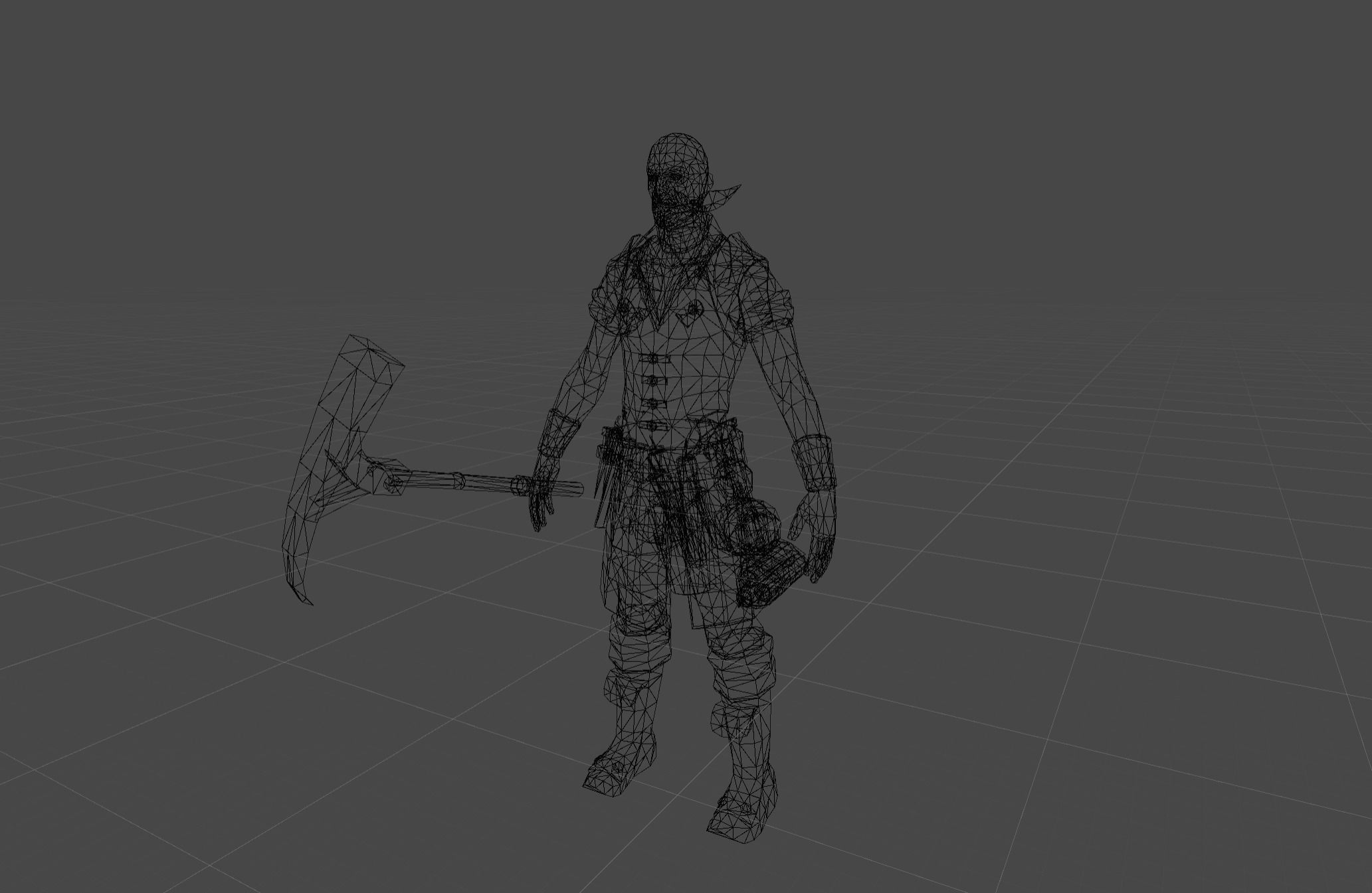 Miner Human Goblin Low-poly 3D model_7