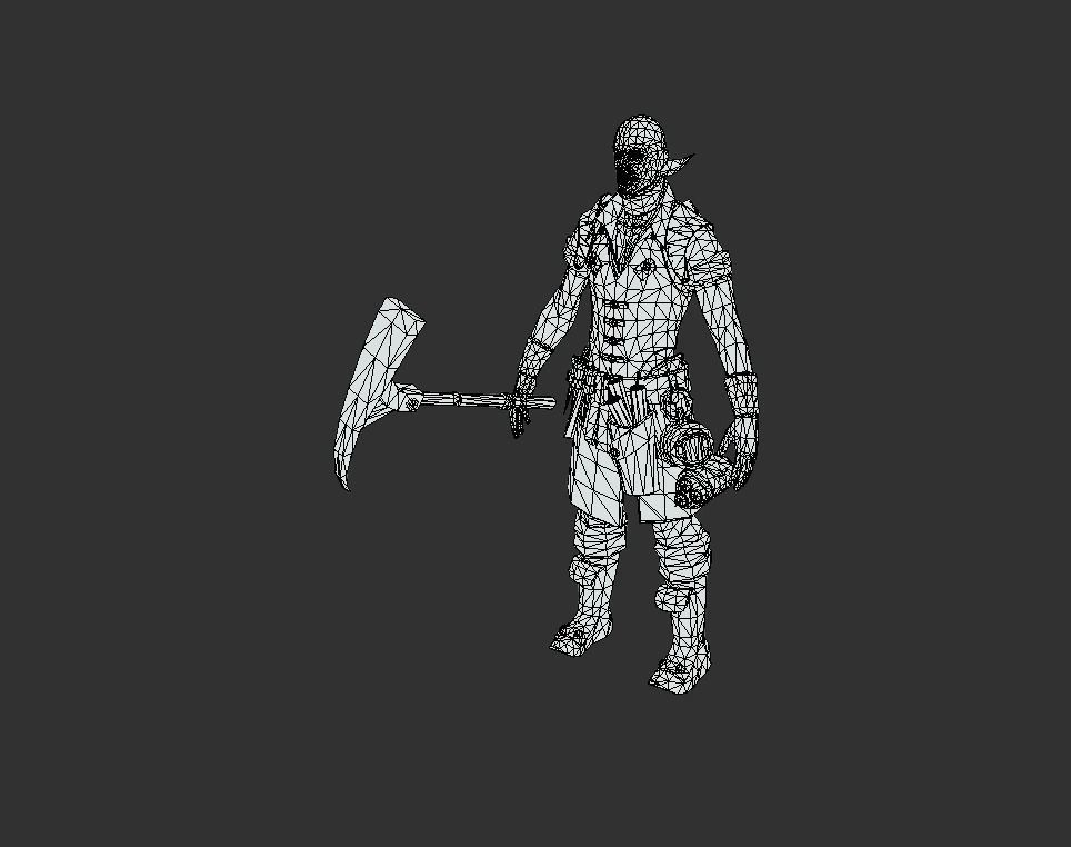 Miner Human Goblin Low-poly 3D model_5