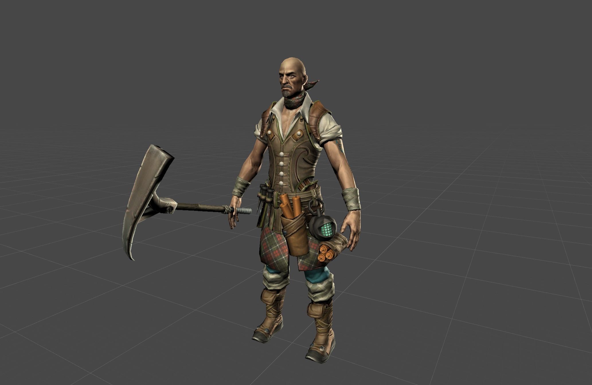 Miner Human Goblin Low-poly 3D model_18