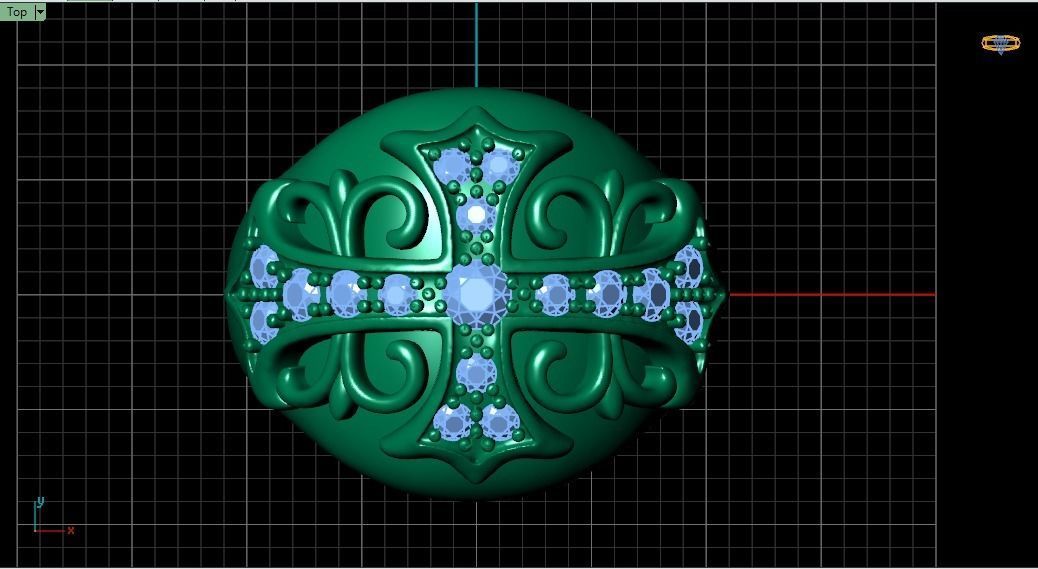 cross ring 3D print model_3