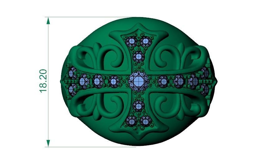 cross ring 3D print model_6
