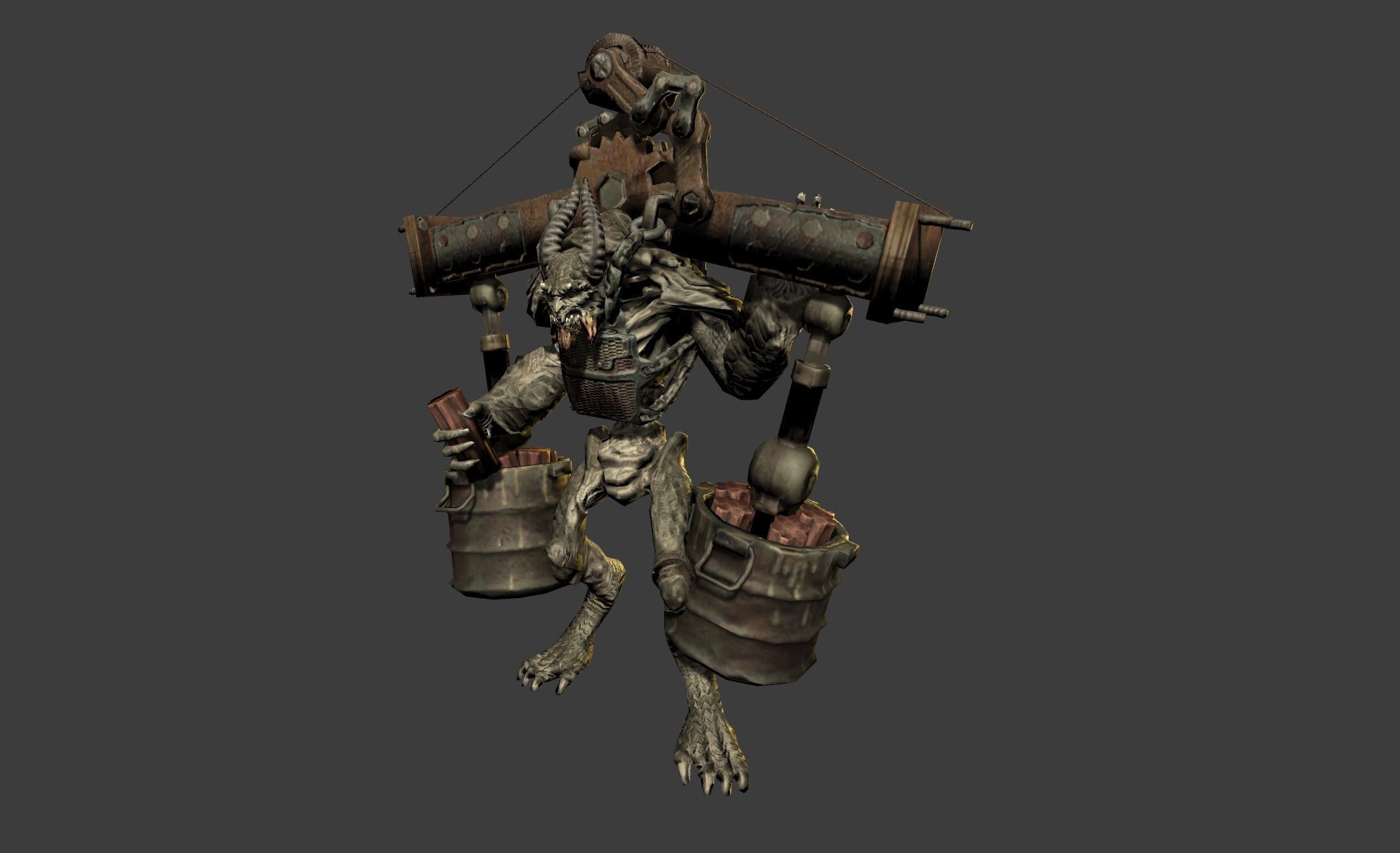 Demon Giant Mutant  Fighter Low-poly 3D model_8