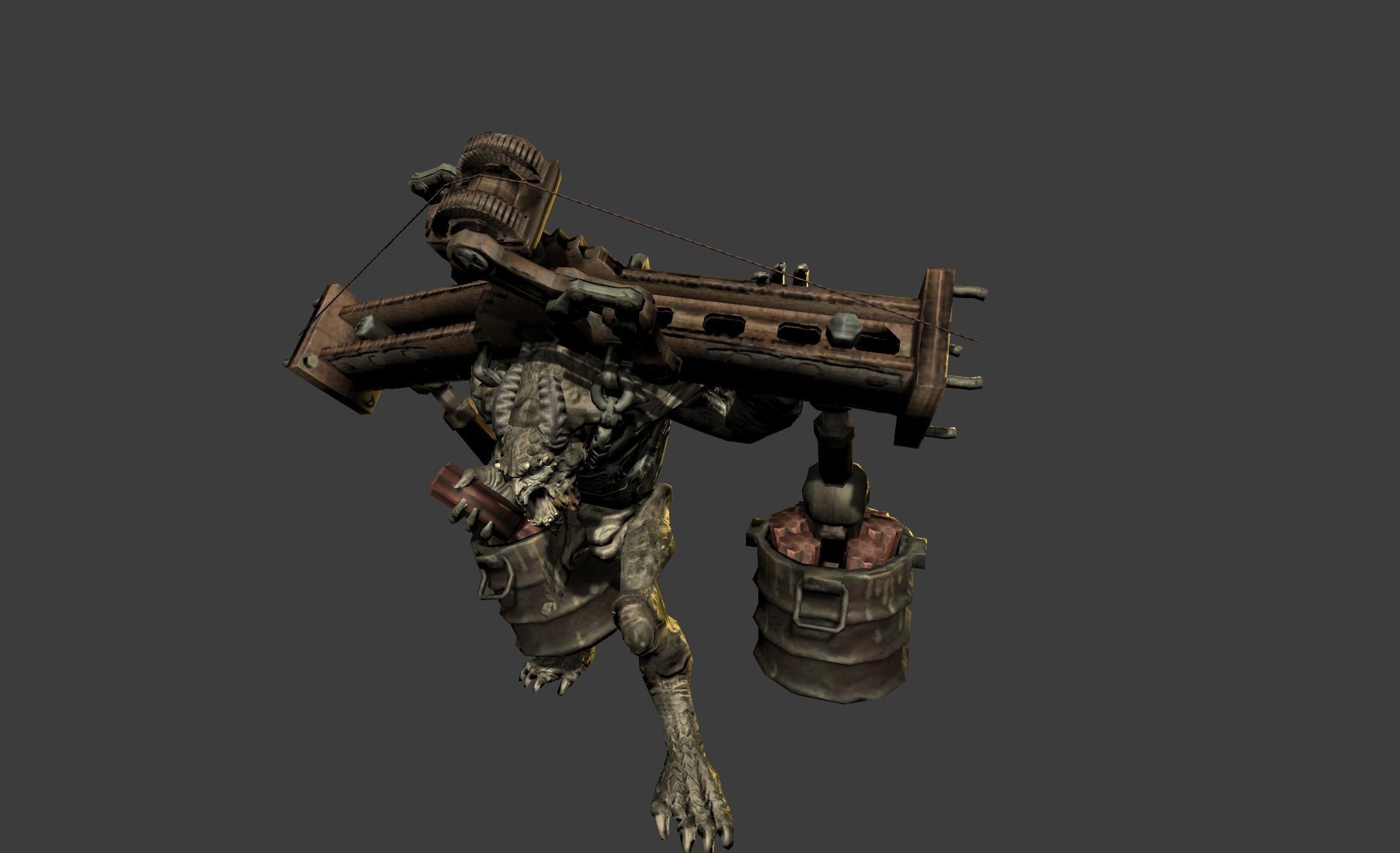 Demon Giant Mutant  Fighter Low-poly 3D model_16