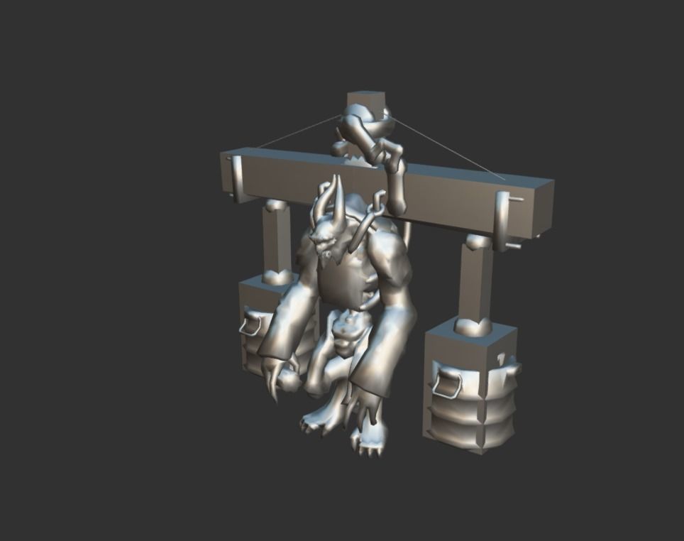 Demon Giant Mutant  Fighter Low-poly 3D model_4