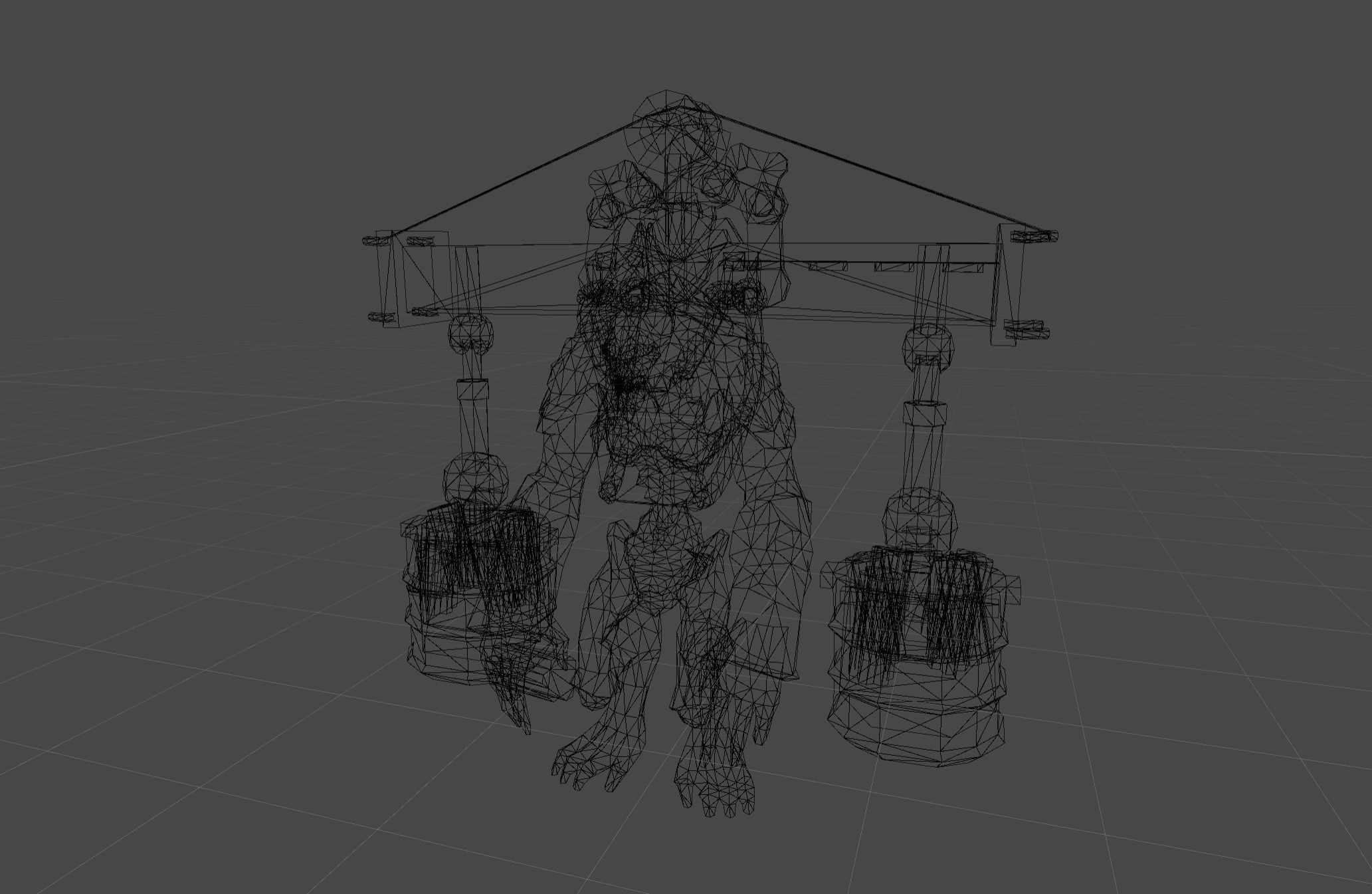 Demon Giant Mutant  Fighter Low-poly 3D model_7