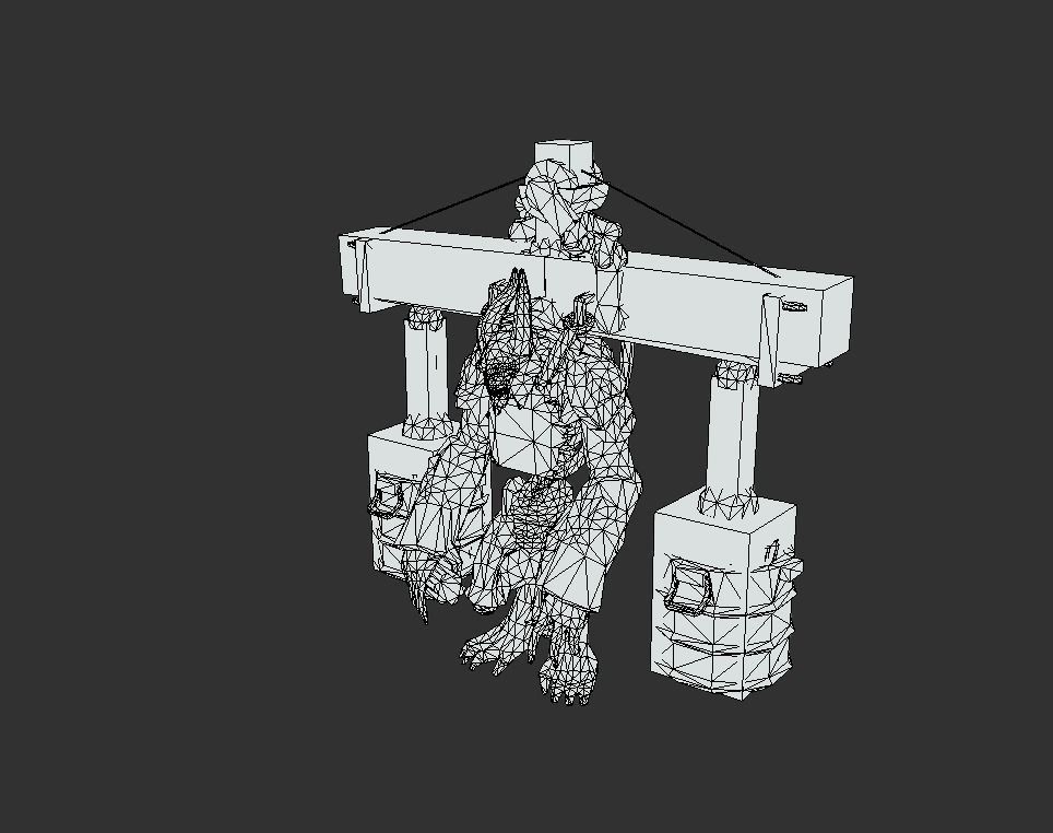 Demon Giant Mutant  Fighter Low-poly 3D model_5