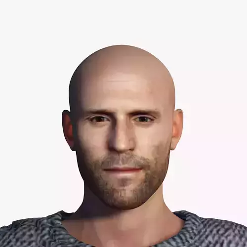 Jason Statham 3D Rigged model ready for animation Low-poly 3D model