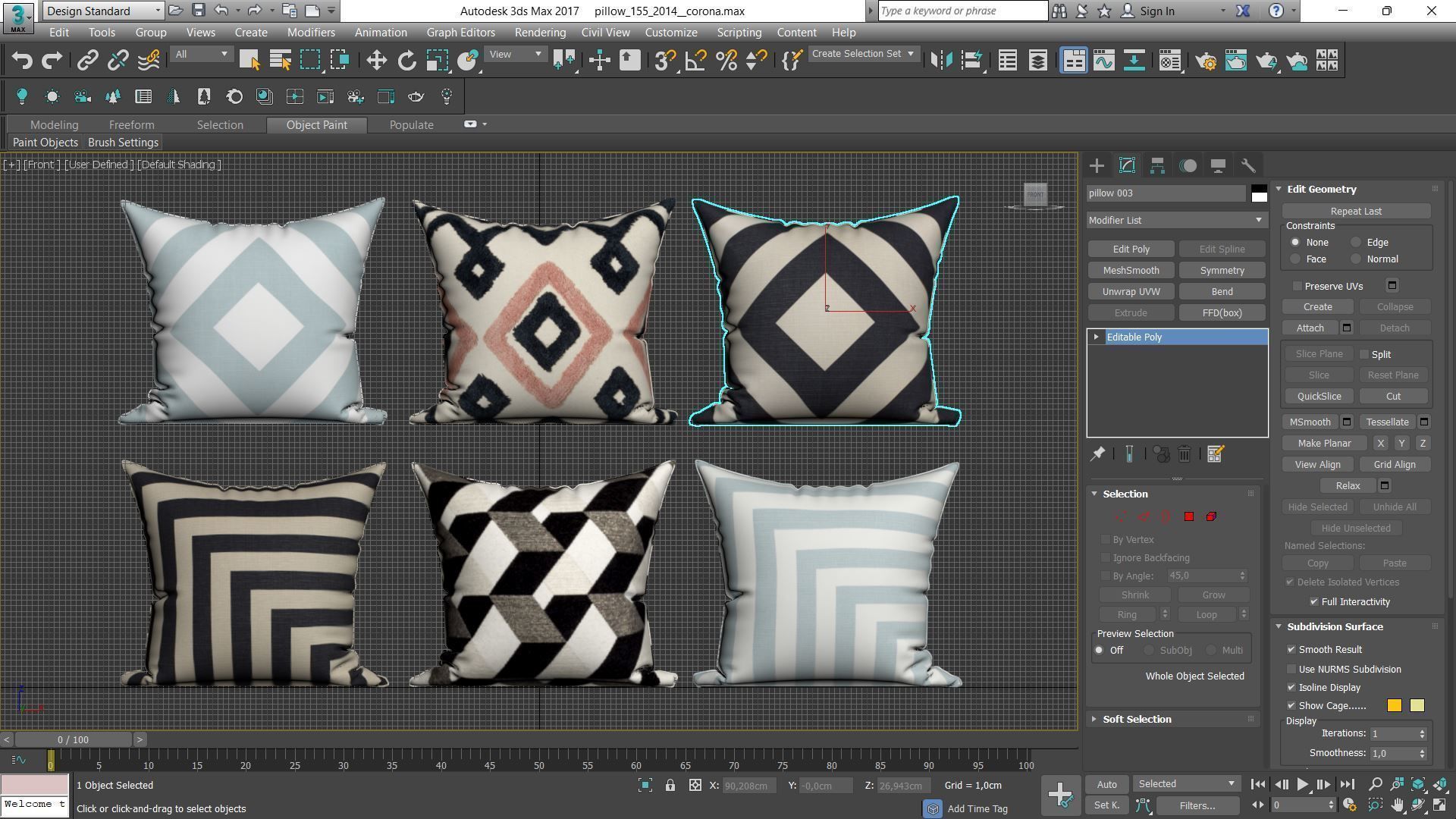 Decorative pillows Houzz set 155 3D model_22