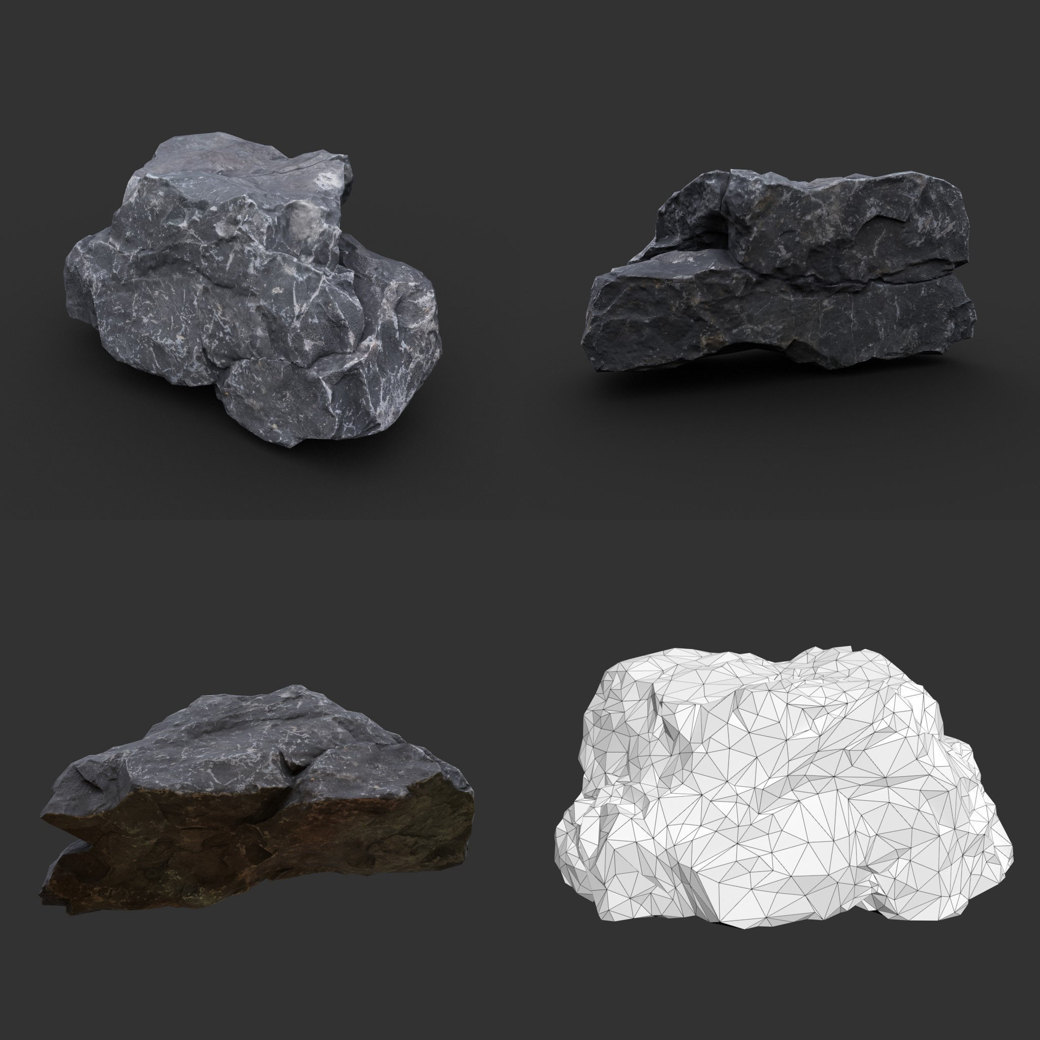 Gray Sharp Rock 220803 Photogrammetry - Ultra HD 16K Textures Low-poly 3D model_2