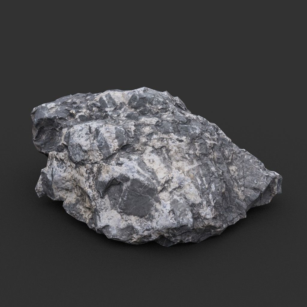 Gray Sharp Rock 220803 Photogrammetry - Ultra HD 16K Textures Low-poly 3D model_7