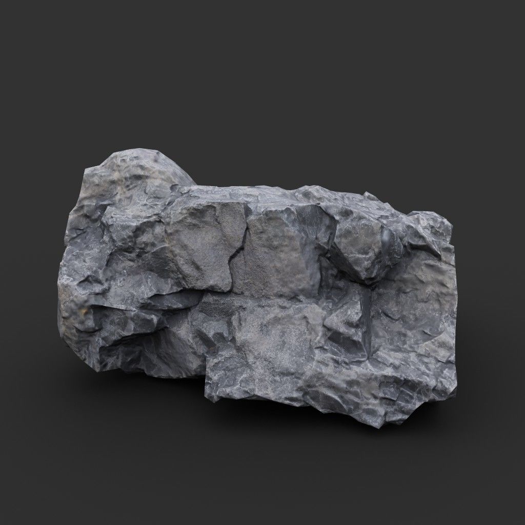 Gray Sharp Rock 220803 Photogrammetry - Ultra HD 16K Textures Low-poly 3D model_3