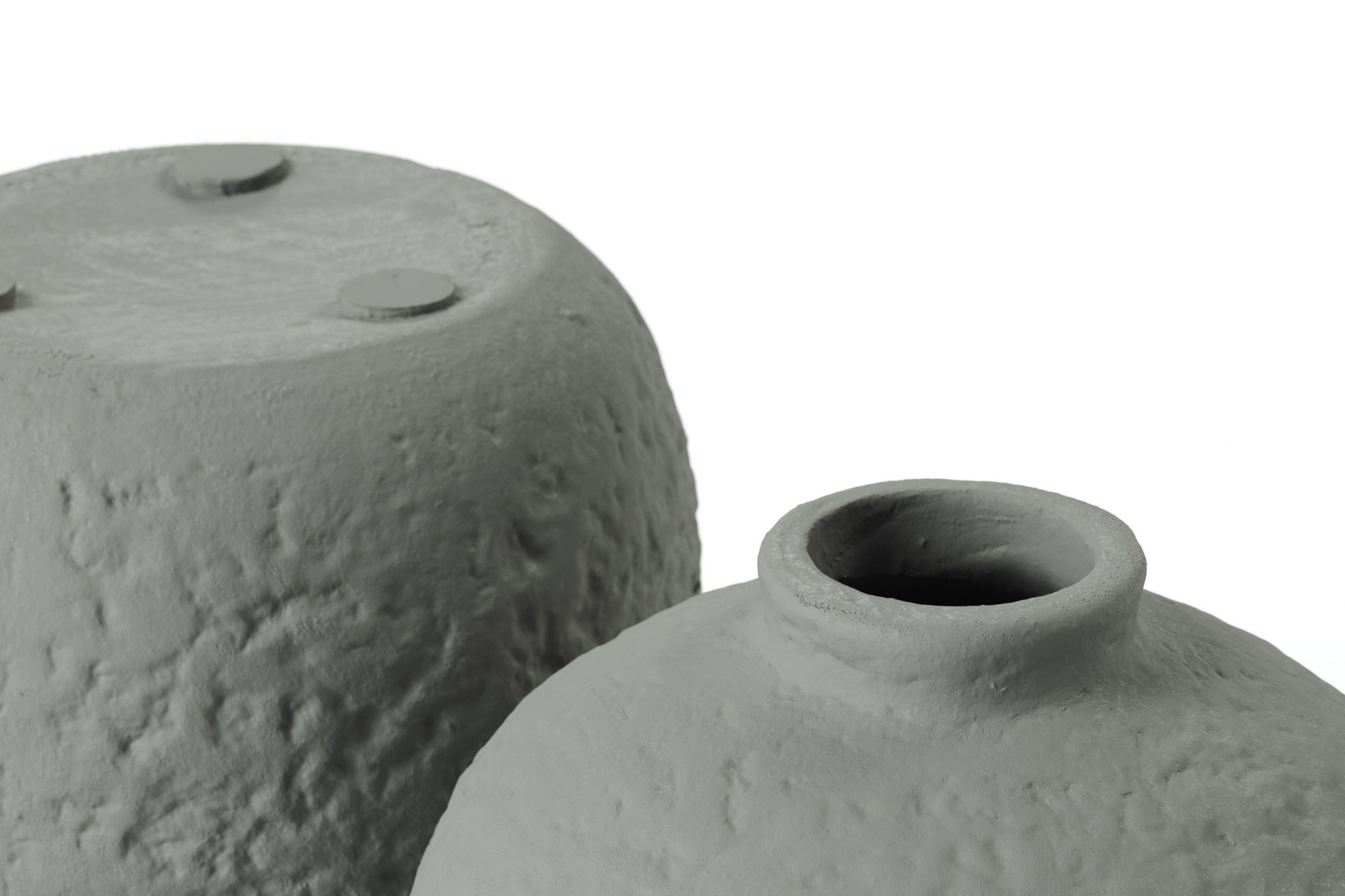 madam stoltz - vase - terracotta grey black 3D model_5