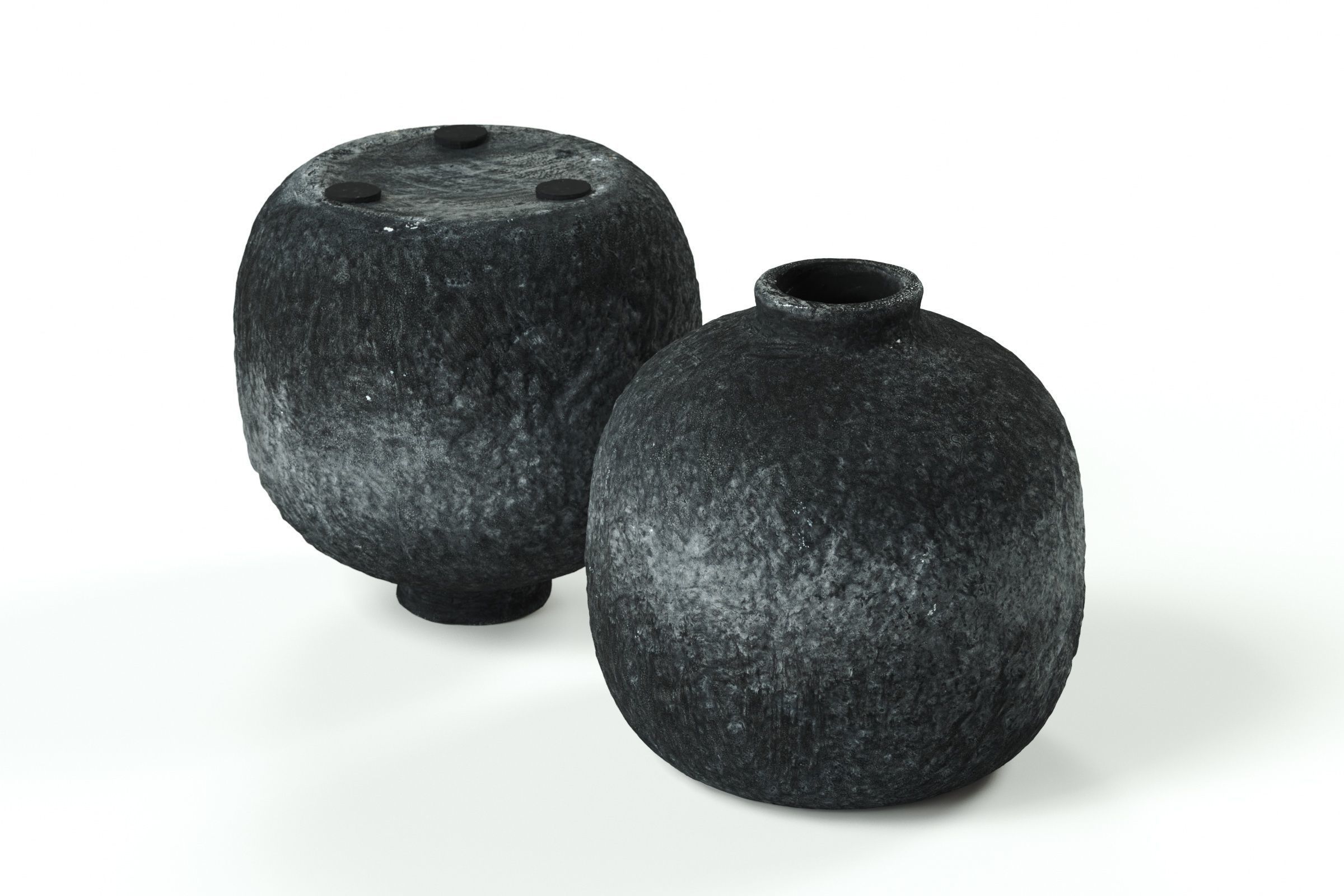 madam stoltz - vase - terracotta grey black 3D model_4