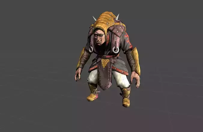 One Eye Villain Mutant Low-poly 3D model