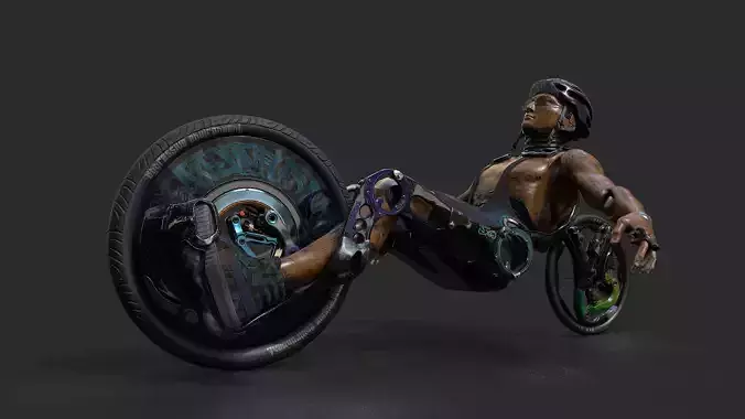 EXO recumbent Low-poly 3D model