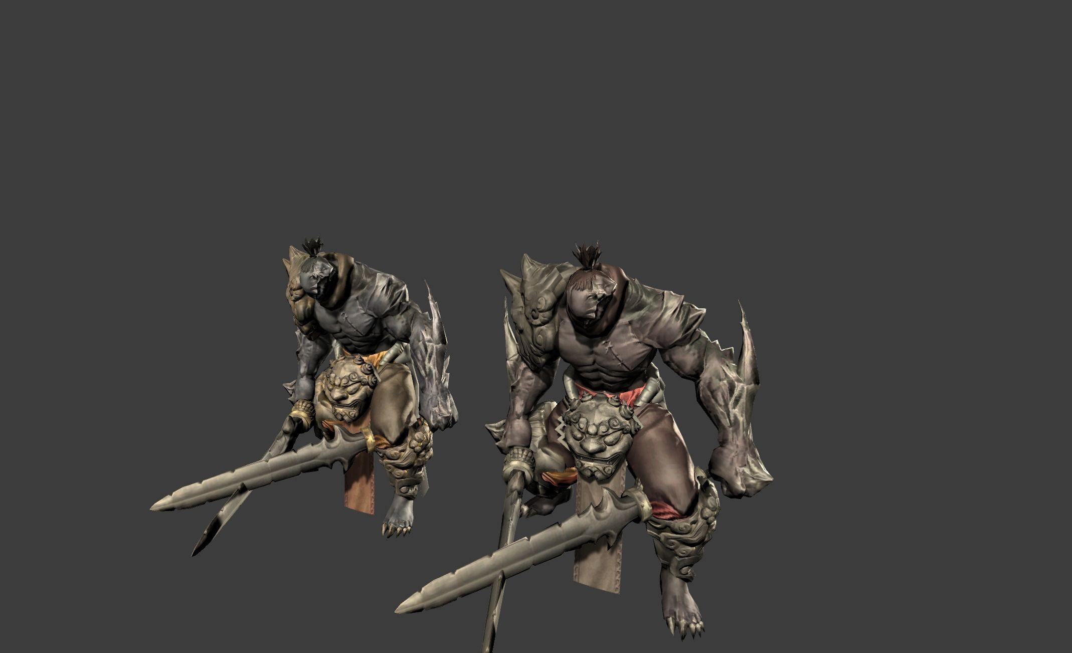 Demon Mutant Sword Master Low-poly 3D model_11