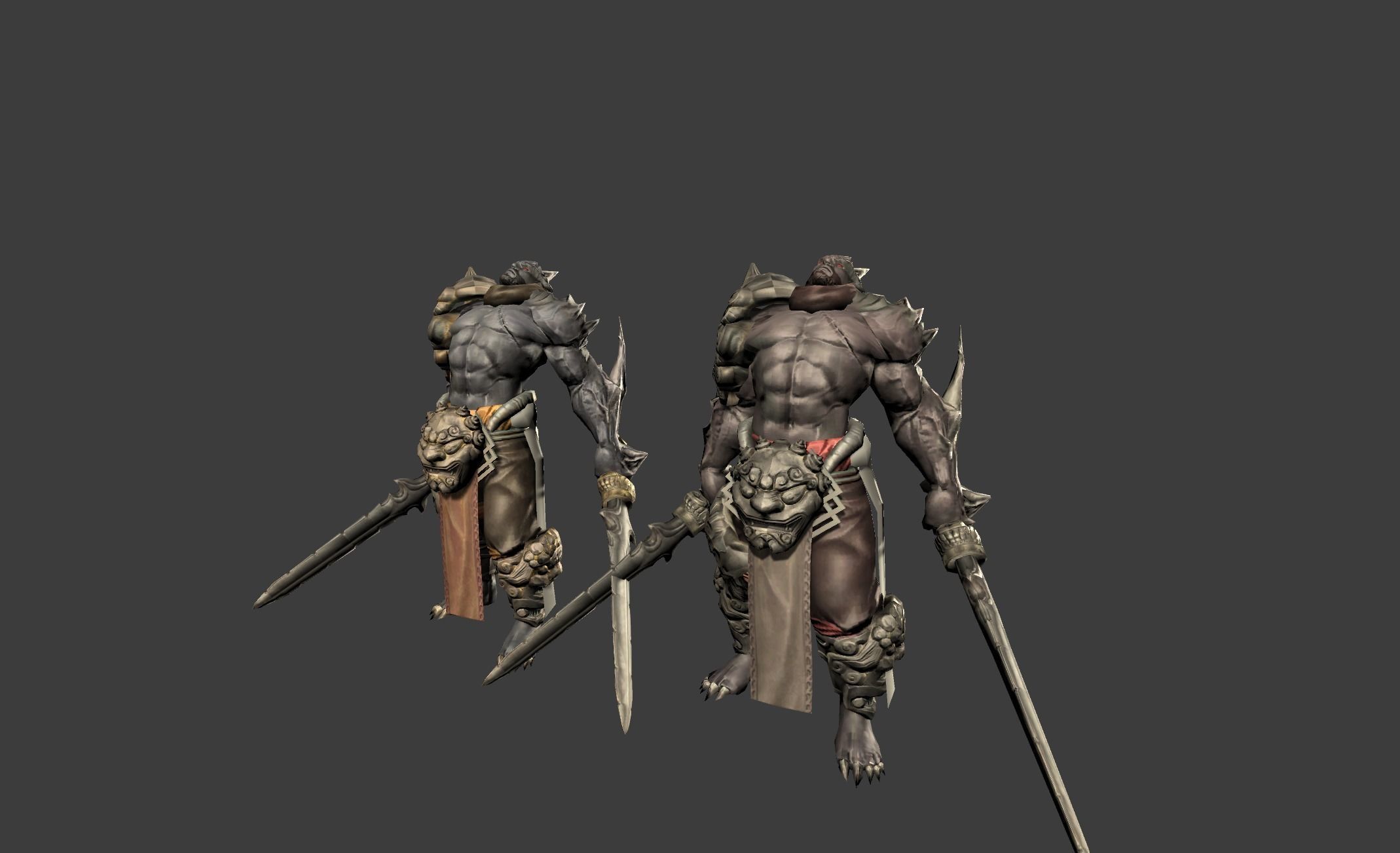 Demon Mutant Sword Master Low-poly 3D model_15